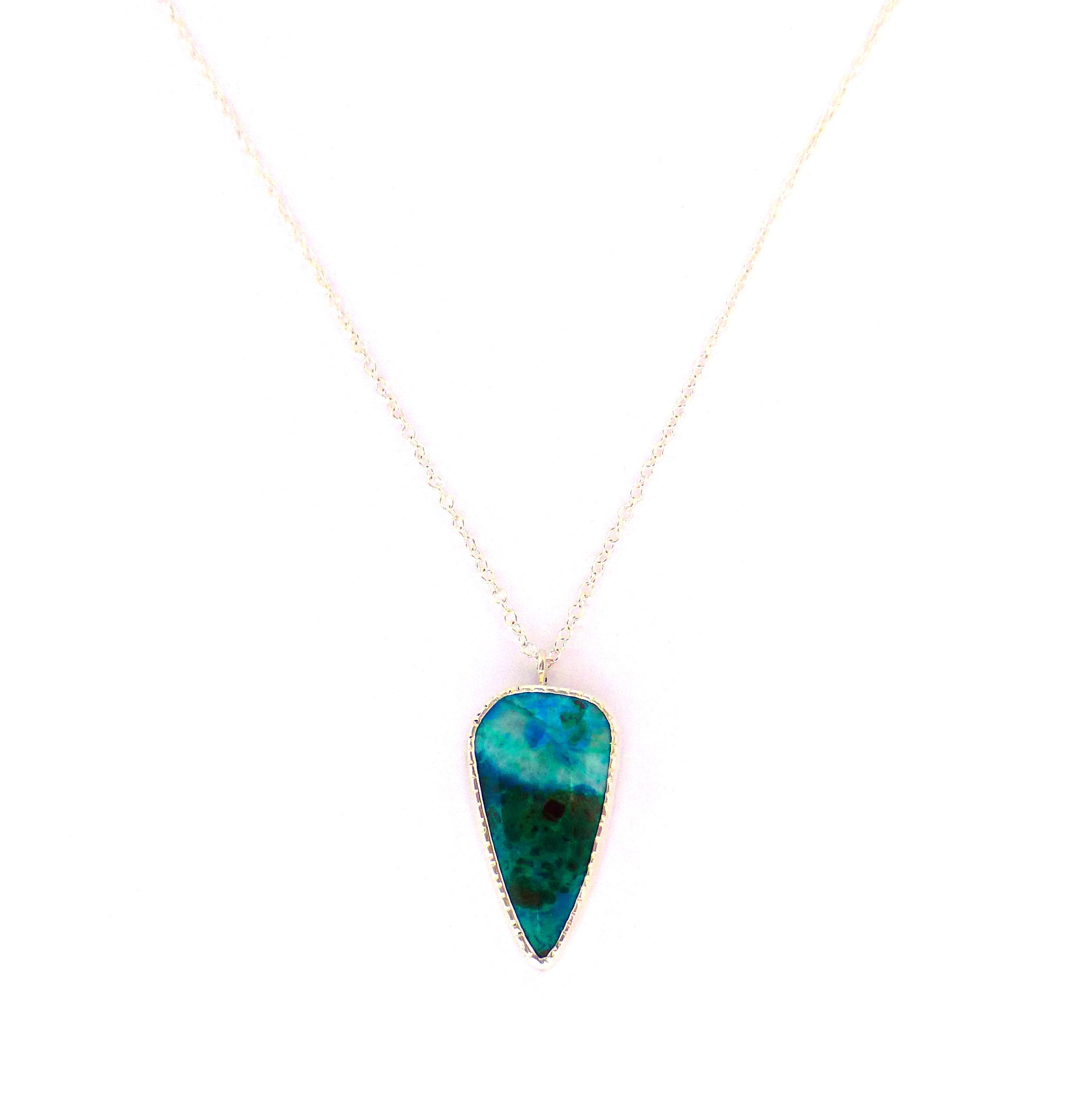 Chrysocolla pendant necklace