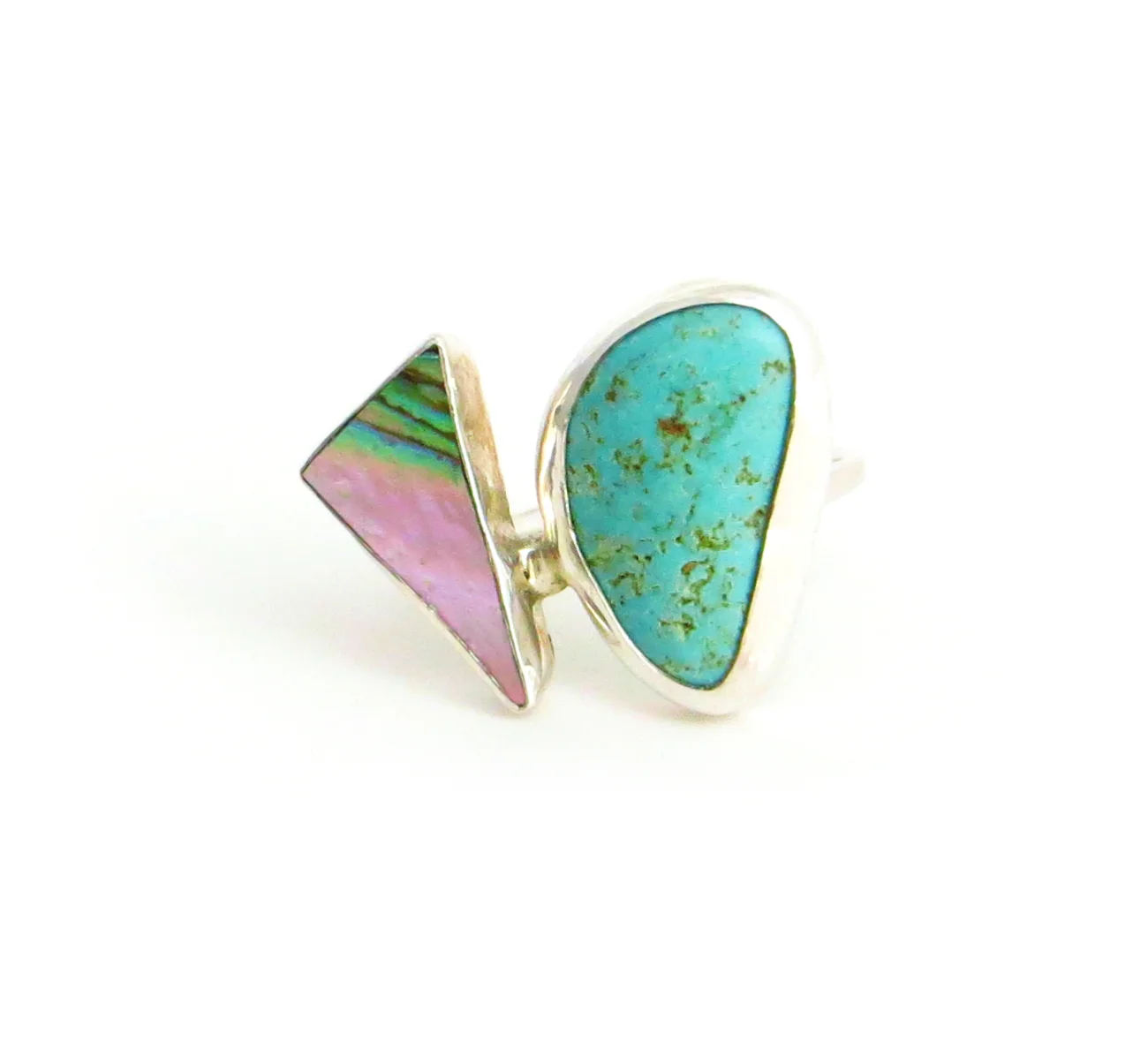 Sleeping Beauty Turquoise and California Abalone Ring