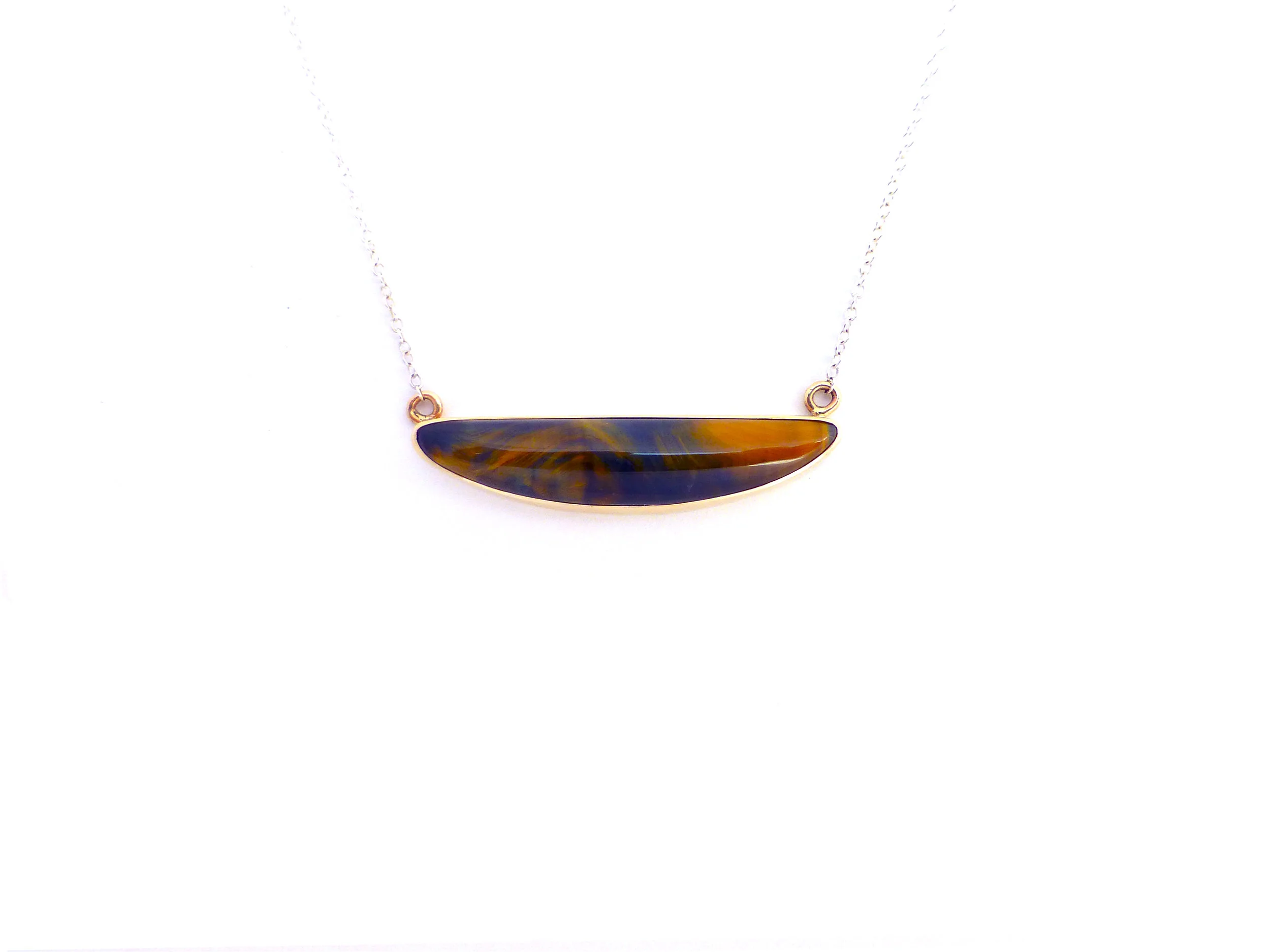 Australian Tiger's Eye 14k Gold Necklace