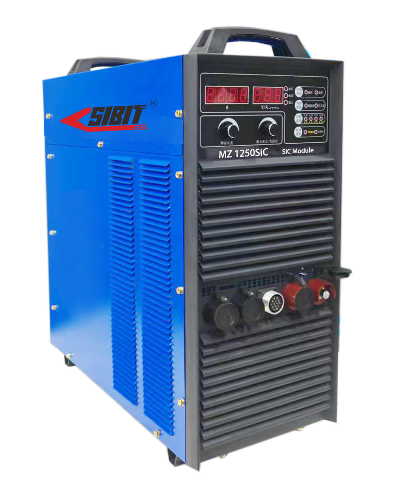 Blue SIBIT welding machine with digital display and control knobs.