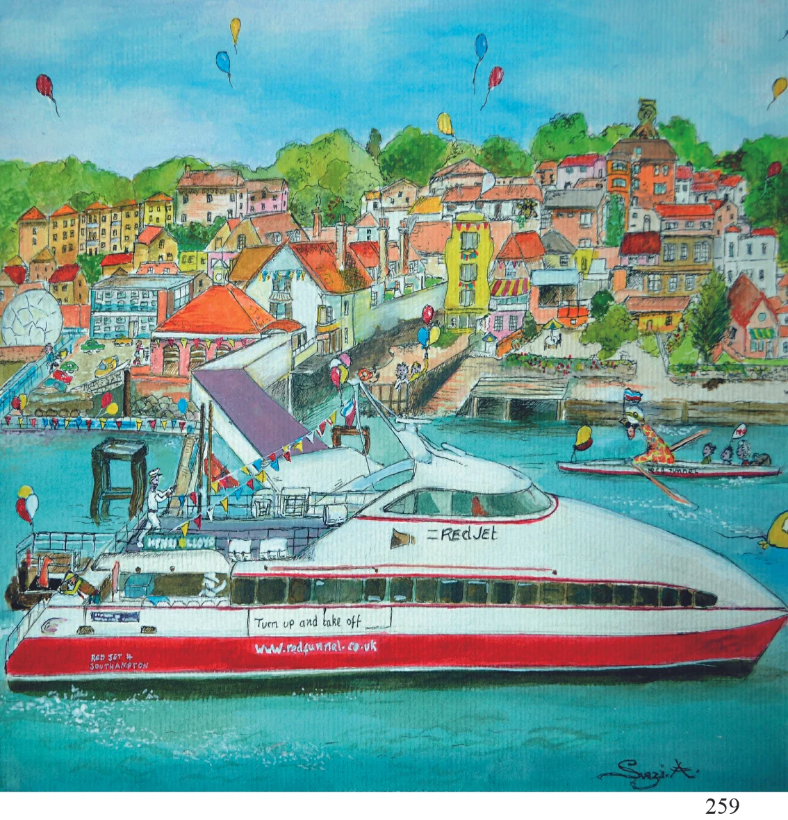 259 travelling on the red jet Suezi Anderson Art Cards.jpg