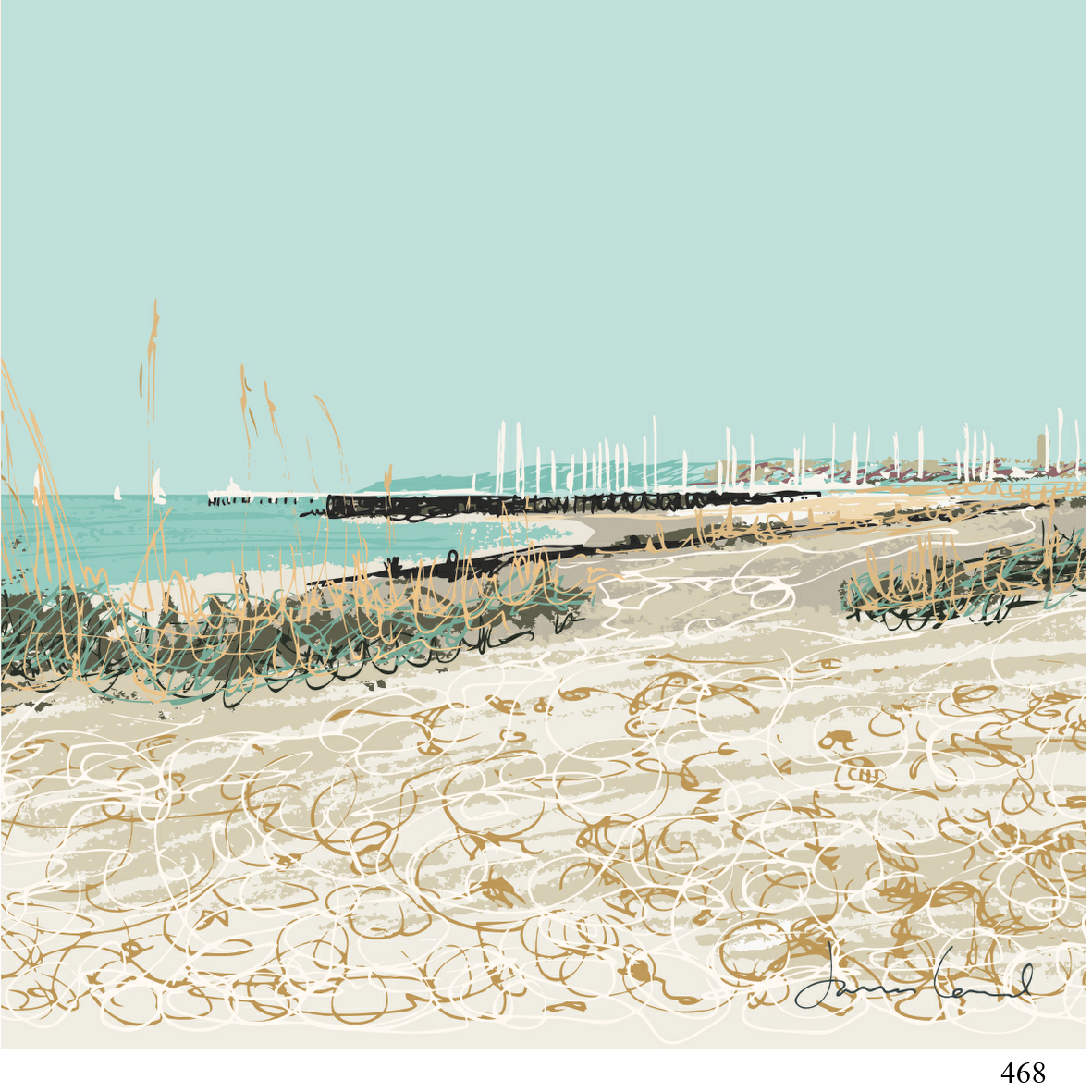 468 Sandhard Beach james lord arty cards 6x6.jpg