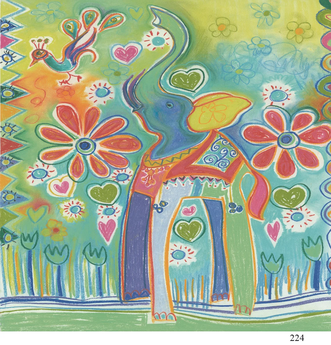 224 elephant Nicola Gibbs Arty Cards 6x6.jpg