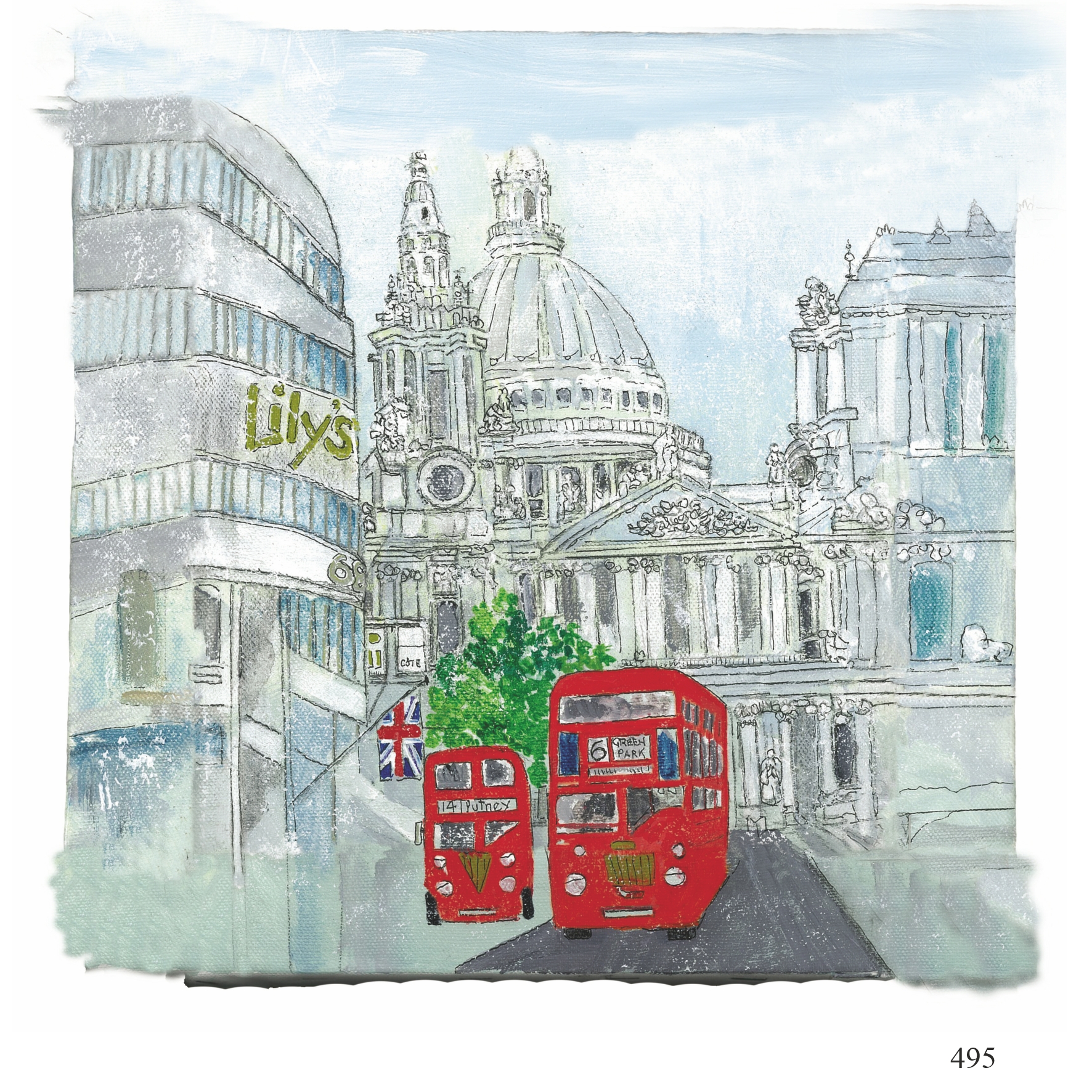 495 No 14 to Putney Liz Fletcher artycards.jpg