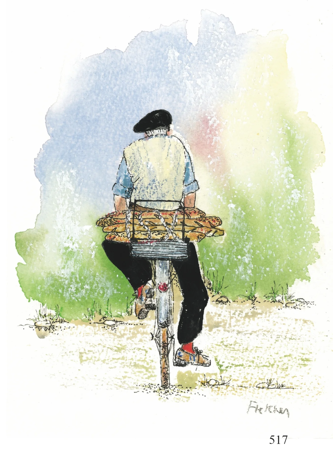 517 - 465 baguette man Liz Fletcher artycards.jpg