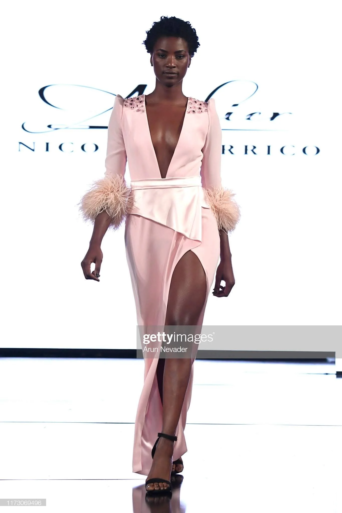  NEW YORK, NEW YORK - SEPTEMBER 07: A model walks the runway during ATELIER NICOLA D'ERRICO at New York Fashion Week Powered by Art Hearts Fashion NYFW September 2019 at The Angel Orensanz Foundation on September 07, 2019 in New York City. (Photo by 