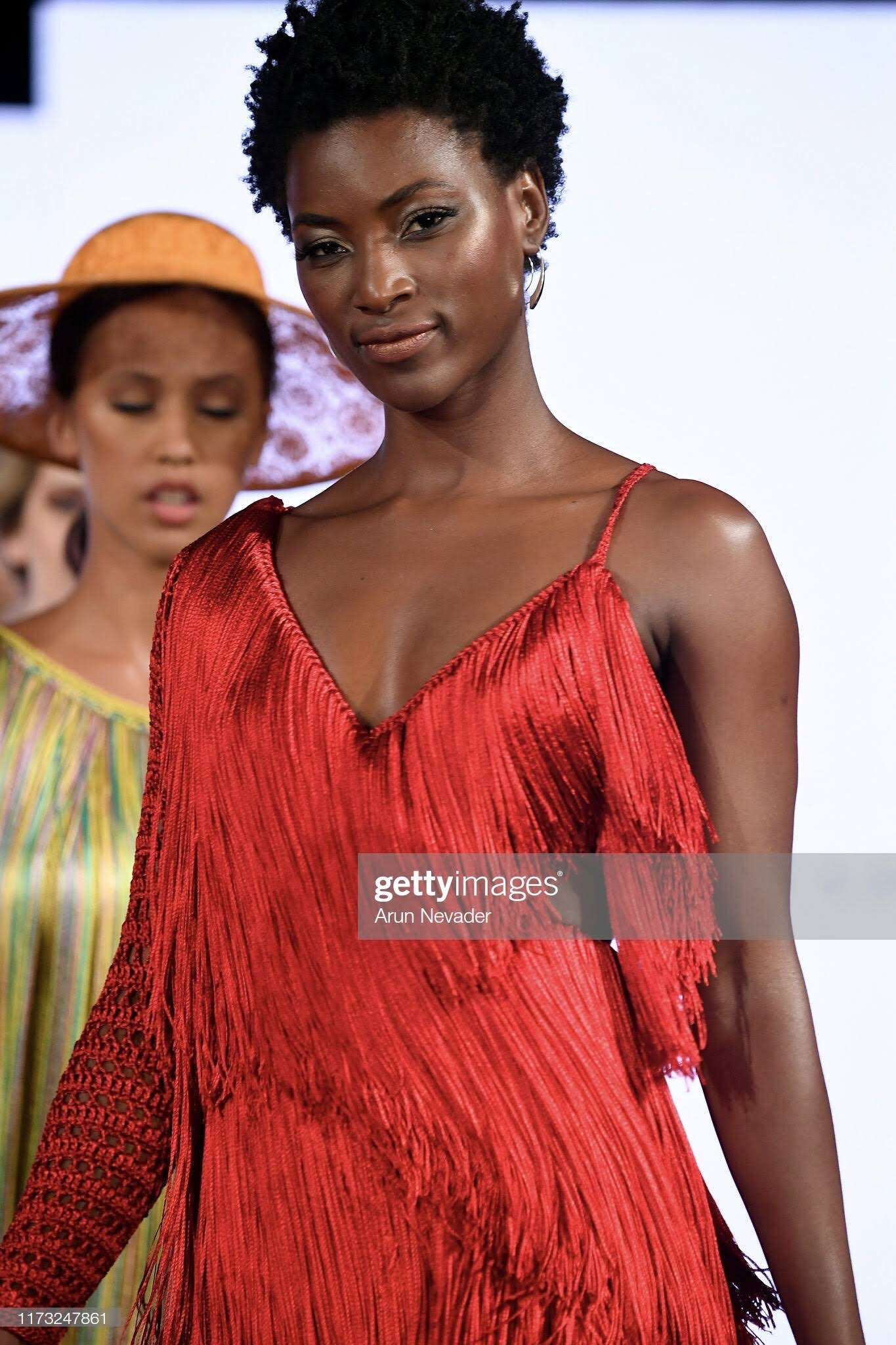  NEW YORK, NEW YORK - SEPTEMBER 08: A model walks the runway during IBRAINA At New York Fashion Week Powered by Art Hearts Fashion NYFW September 2019 at The Angel Orensanz Foundation on September 08, 2019 in New York City. (Photo by Arun Nevader/Get