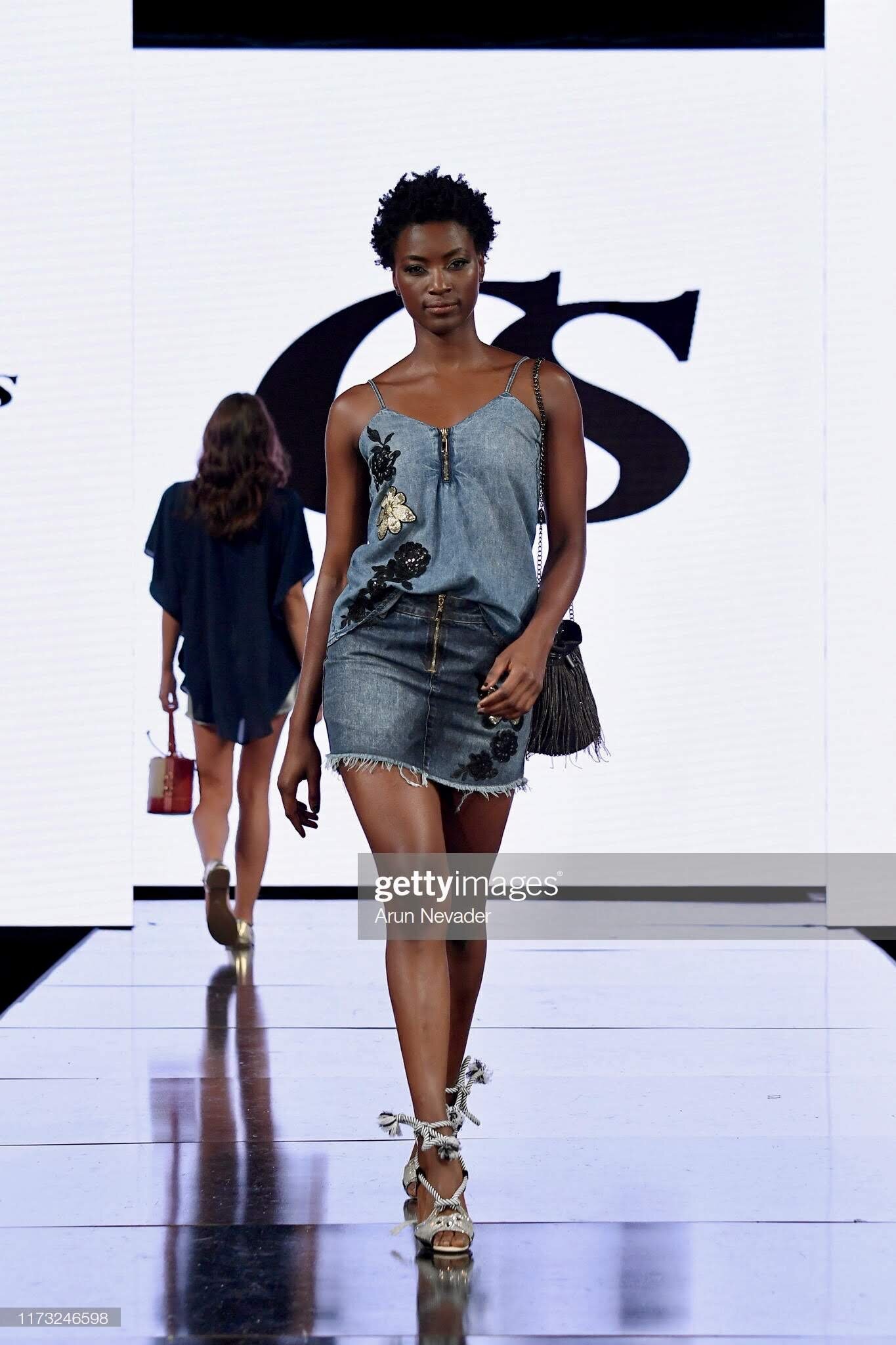  NEW YORK, NEW YORK - SEPTEMBER 08: A model walks the runway during CARMEN STEFFENS At New York Fashion Week Powered by Art Hearts Fashion NYFW September 2019 at The Angel Orensanz Foundation on September 08, 2019 in New York City. (Photo by Arun Nev