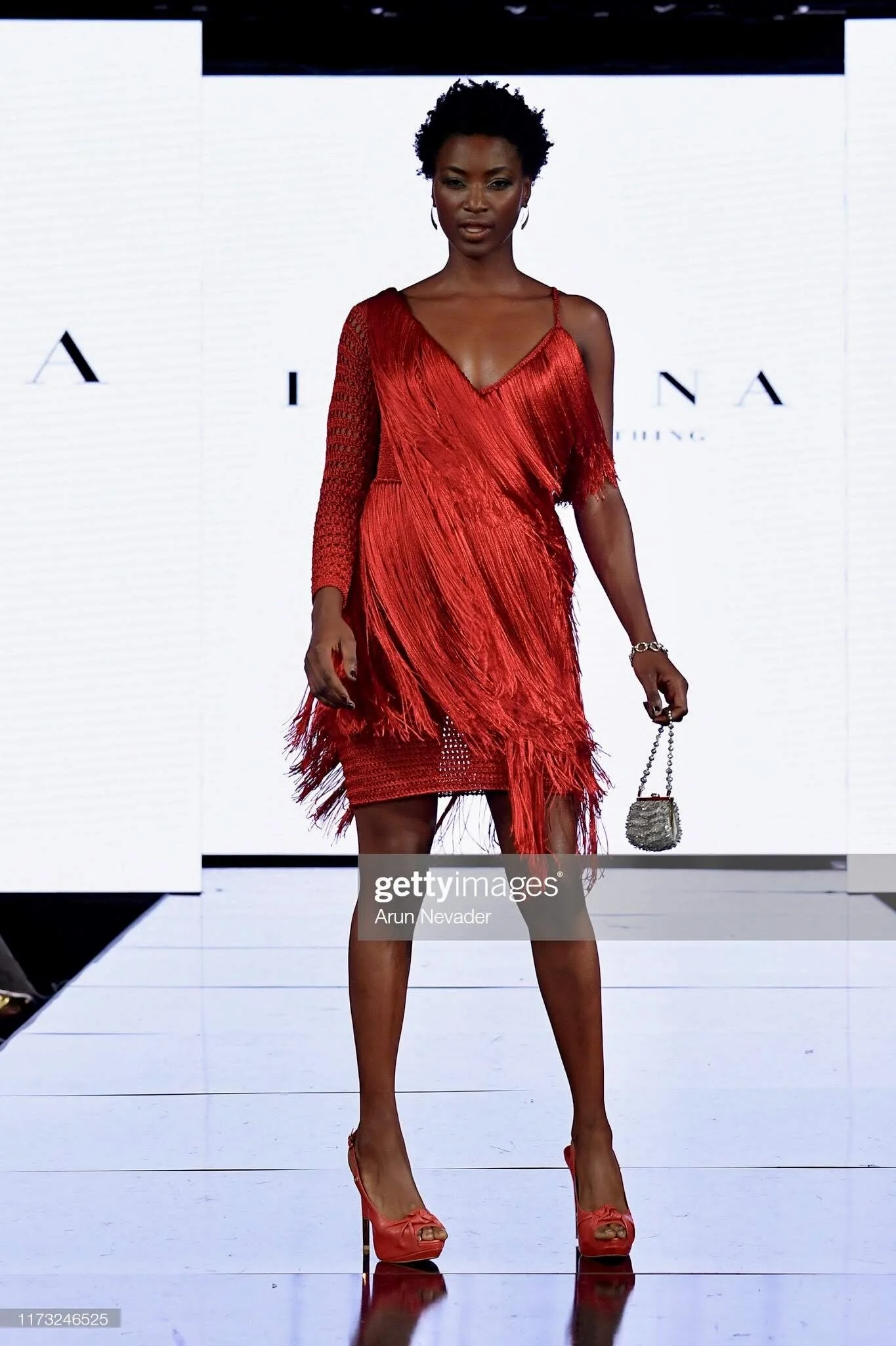  NEW YORK, NEW YORK - SEPTEMBER 08: A model walks the runway during IBRAINA At New York Fashion Week Powered by Art Hearts Fashion NYFW September 2019 at The Angel Orensanz Foundation on September 08, 2019 in New York City. (Photo by Arun Nevader/Get