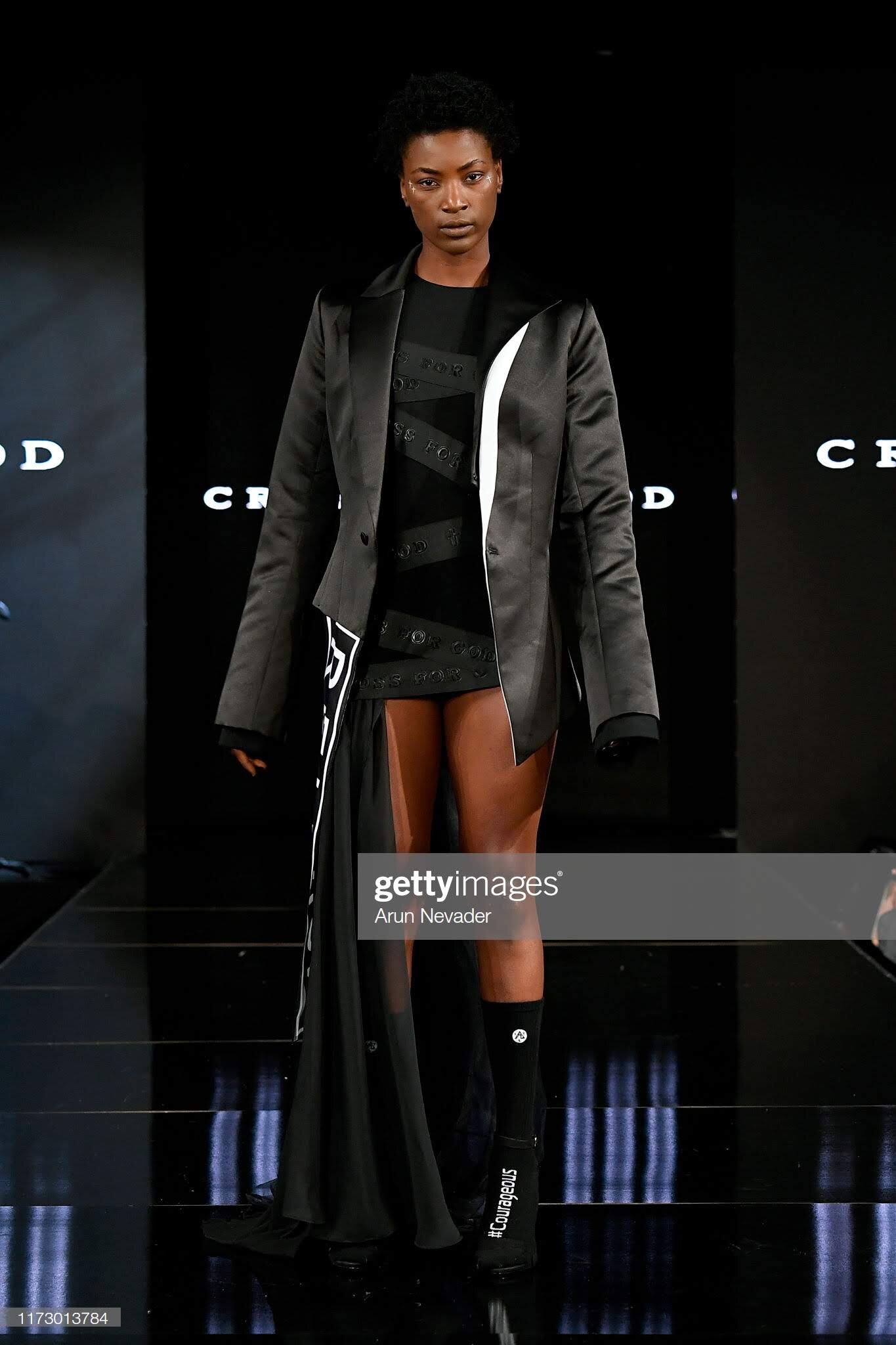  NEW YORK, NEW YORK - SEPTEMBER 07: A model walks the runway during Cross for God at New York Fashion Week Powered by Art Hearts Fashion NYFW at The Angel Orensanz Foundation on September 07, 2019 in New York City. (Photo by Arun Nevader/Getty Images