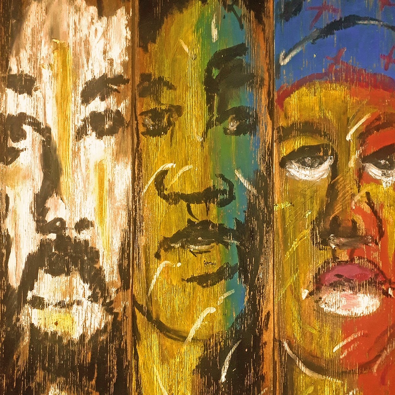 Shaunda Holloway, People of Color, 12”h x 3.5”w, oil and charcoal on wood