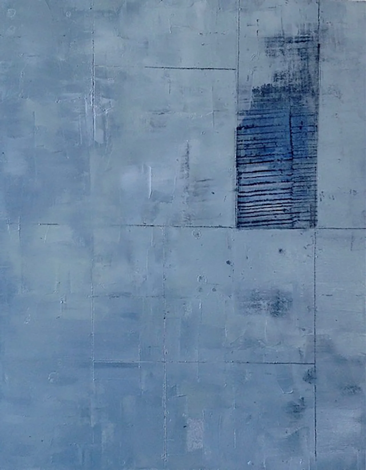 Floating Dock, oil and cold wax