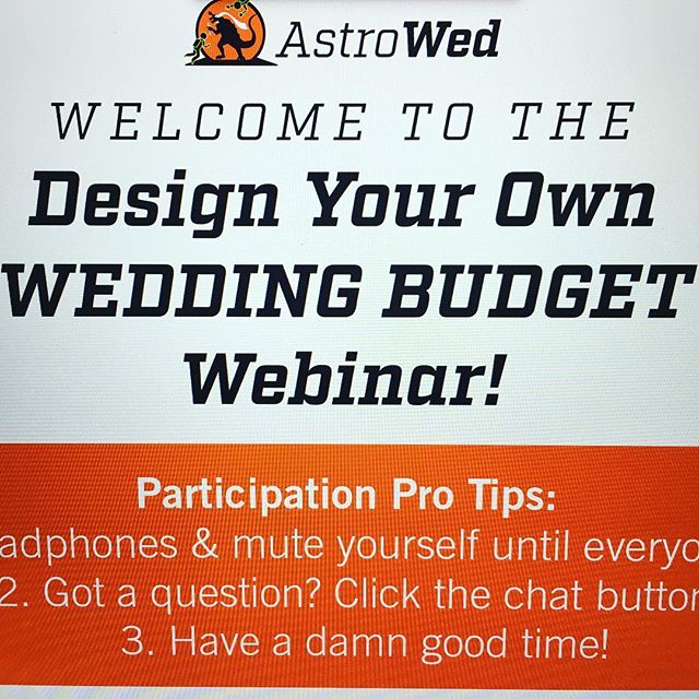 Join me now for our free #wedding budget #webinar!