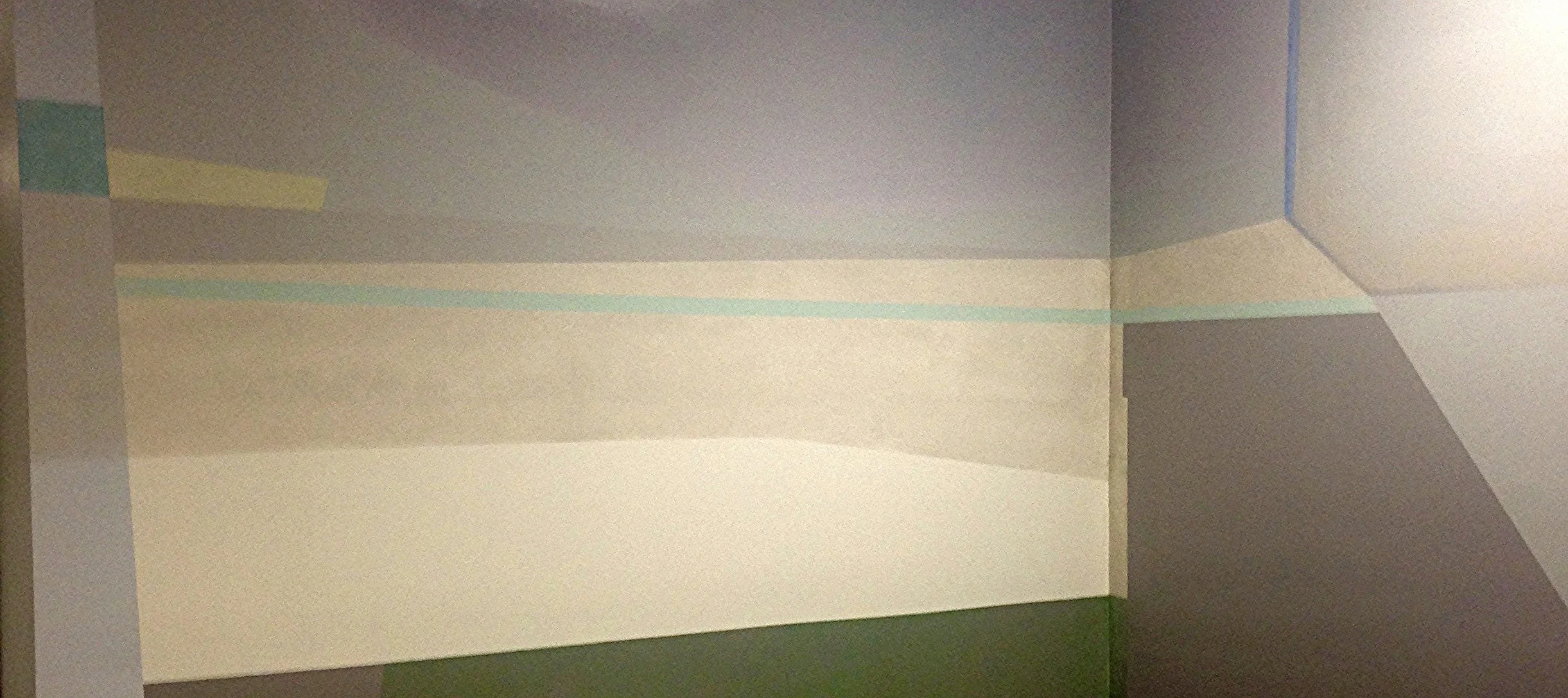 Abstract, contemporary mural in office space