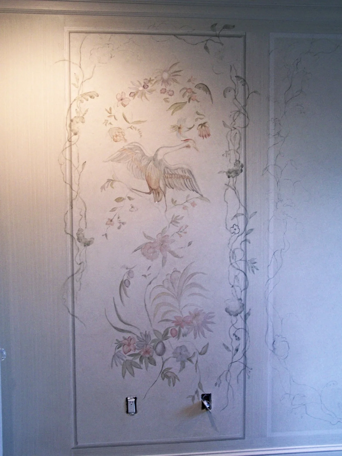 French baroque inspired bedroom panels