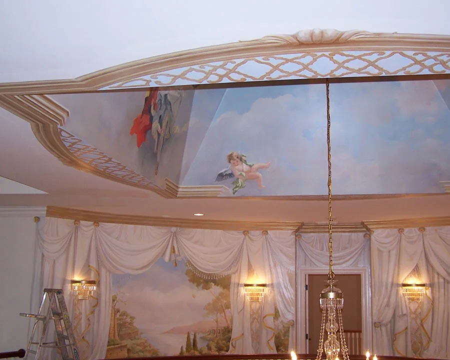 Tintoretto and italian inpired mural - another view