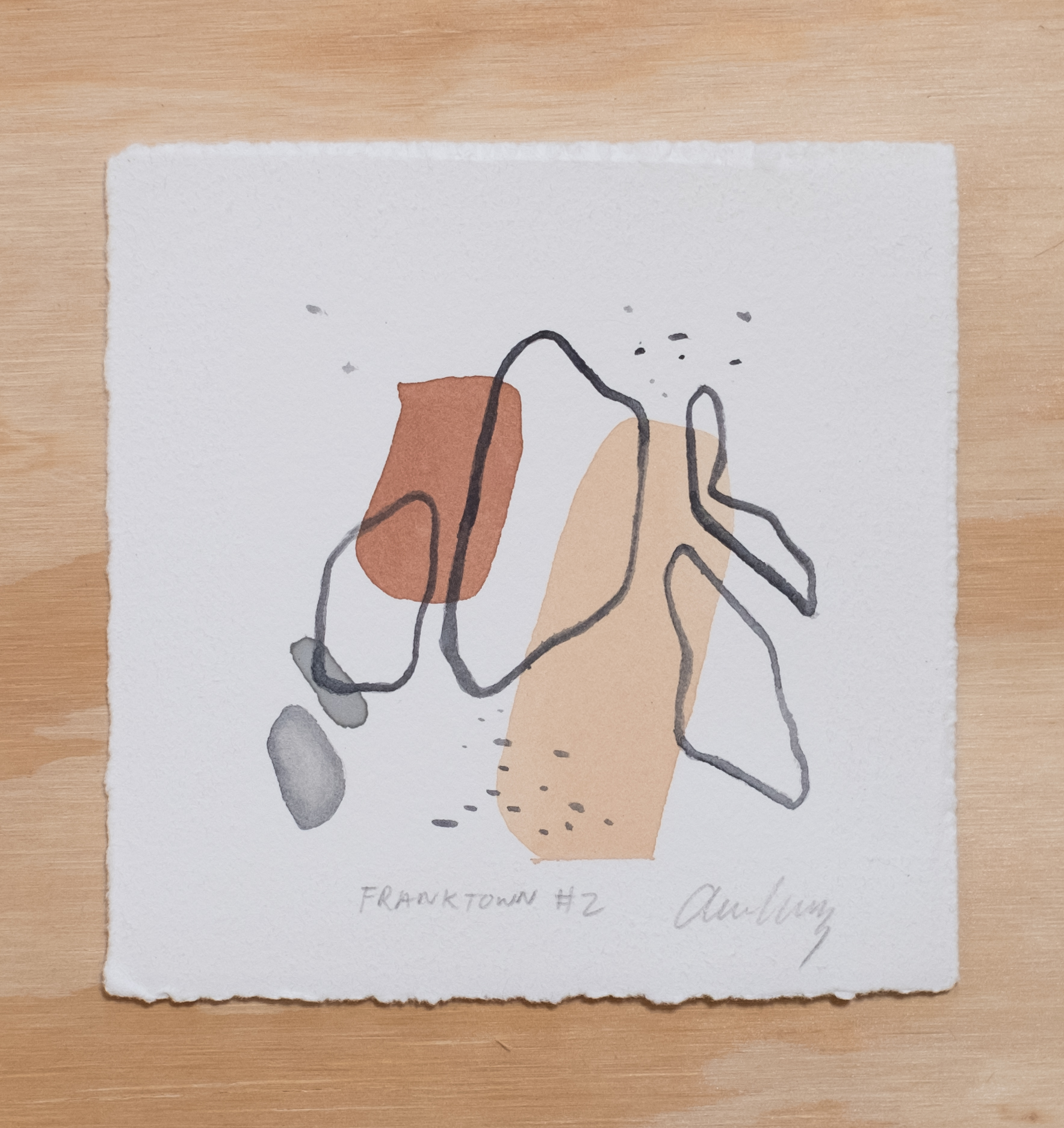 Franktown #2 / 4.5” x 4.5” / watercolor and ink on cotton paper