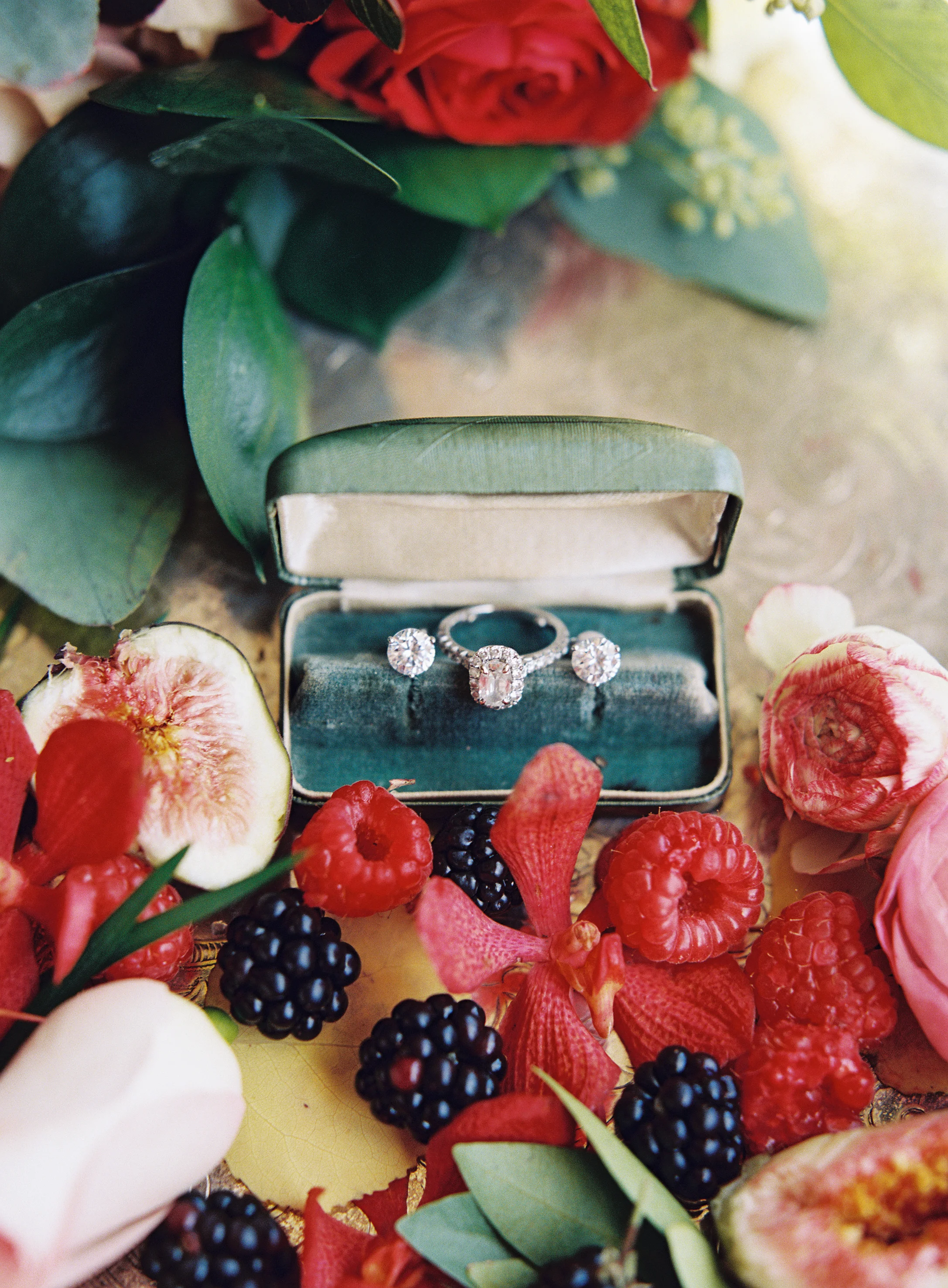 Intimate Luxury Mountain Wedding | Velvet Jewelry Box