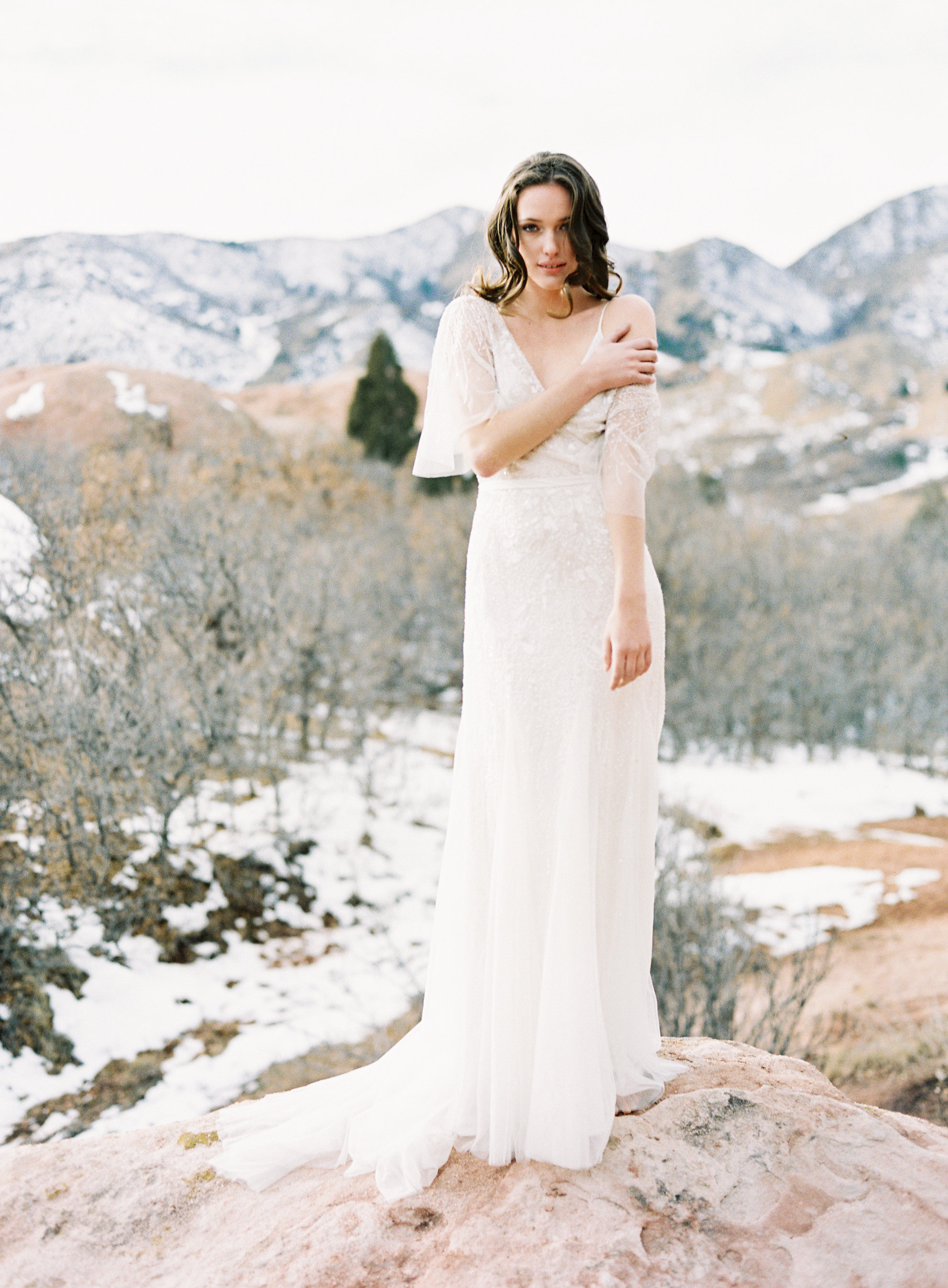 Winter bridal portraits