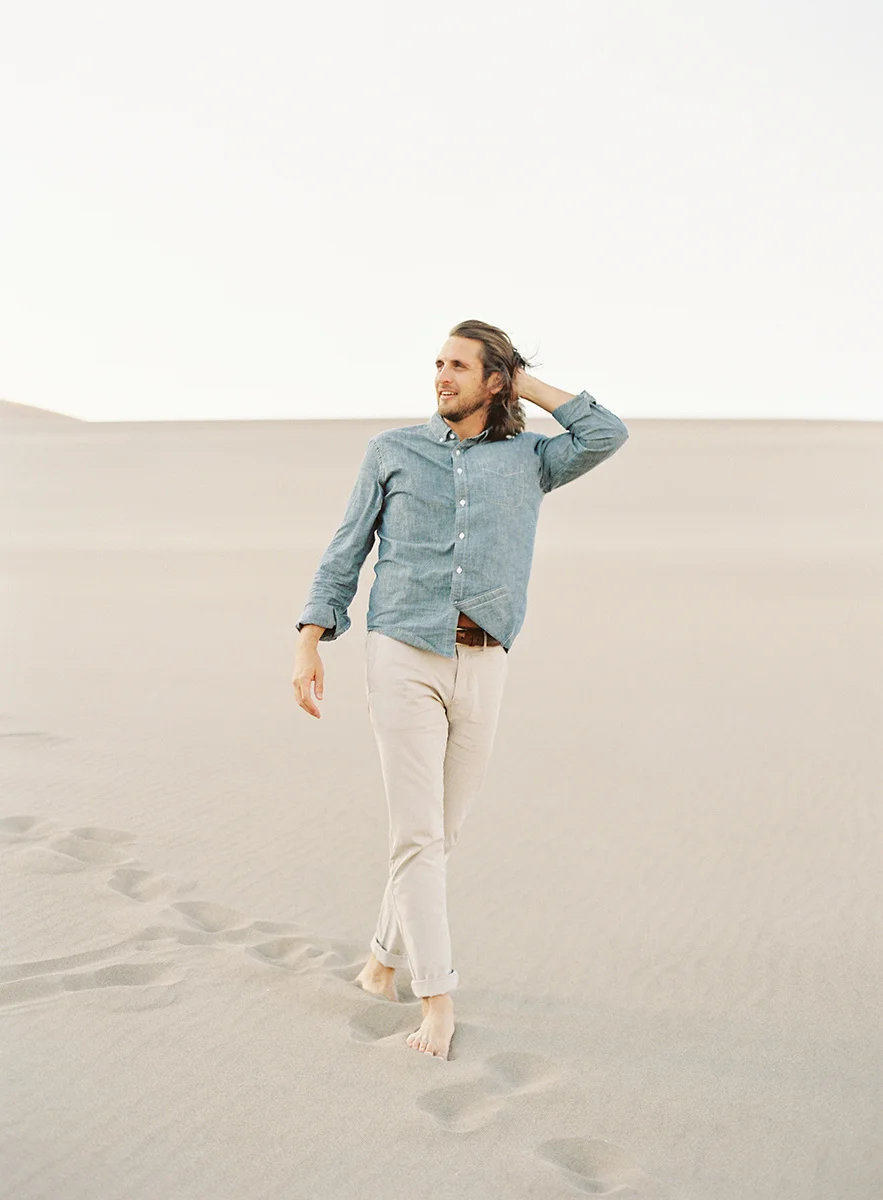 sand dunes engagement on film
