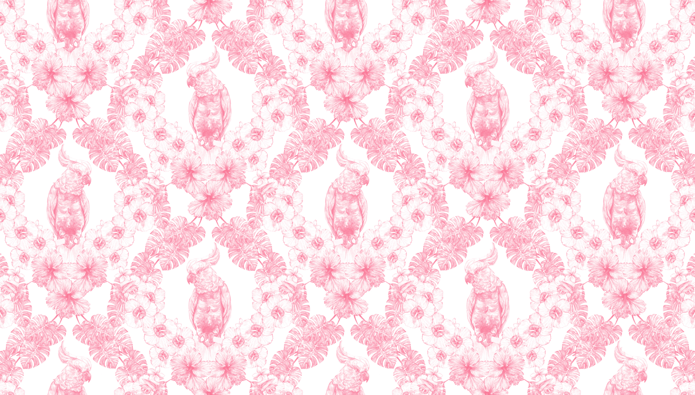 Palm Springs - Pink Cockatoo Bed Cover Design