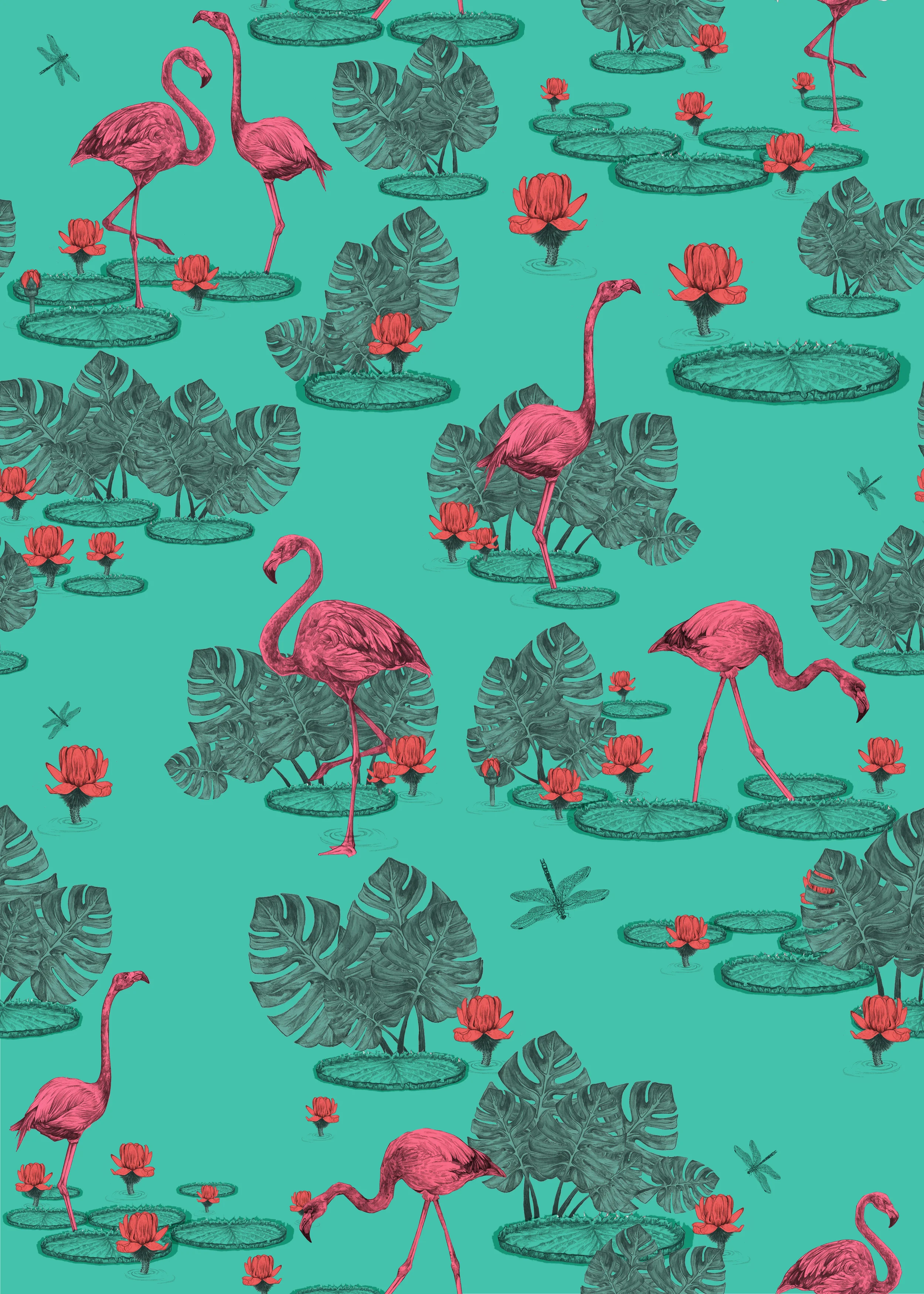 Palm Springs - Florida Flamingos cushion cover design