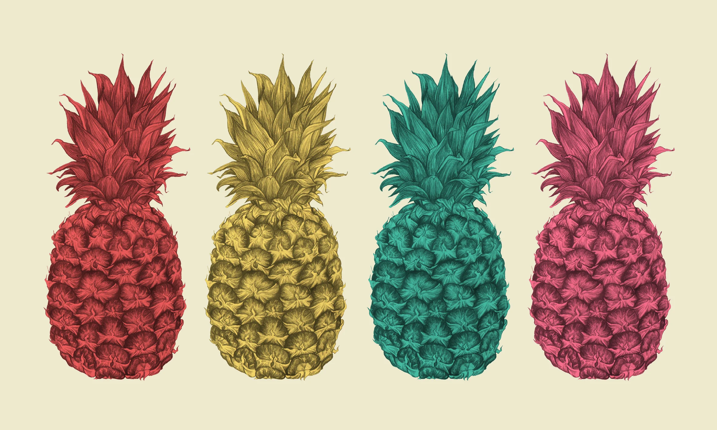 Palm Springs - Coloured Pineapples