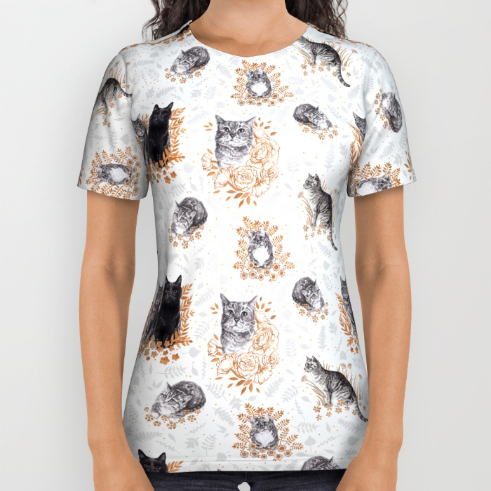 Le Chat Toile de Jouy All Over Tee