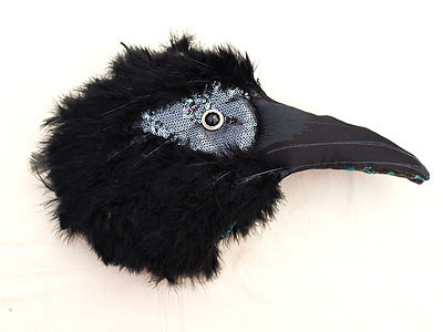 Black Sequin Crow Headdress