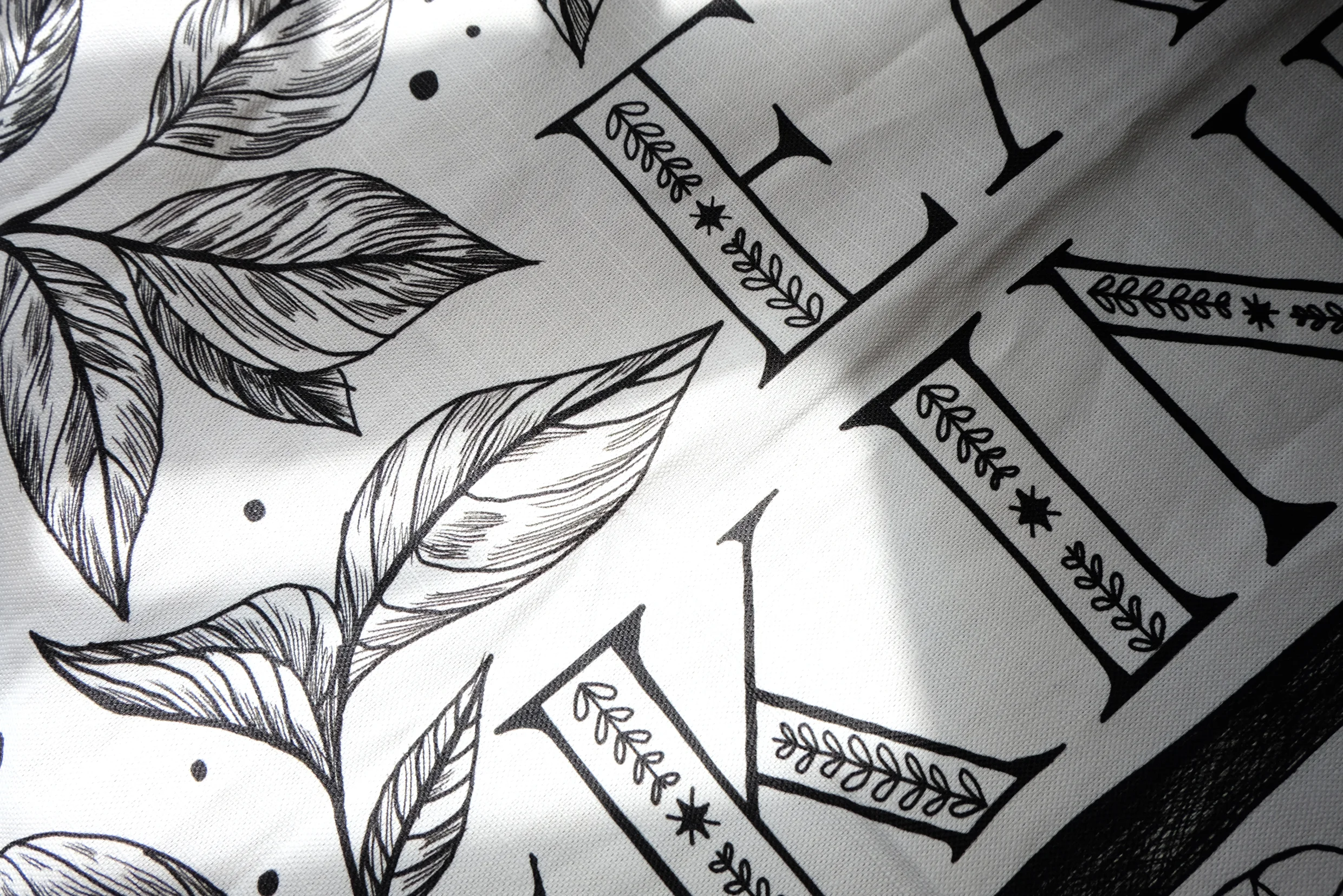 Close up of the print detail.