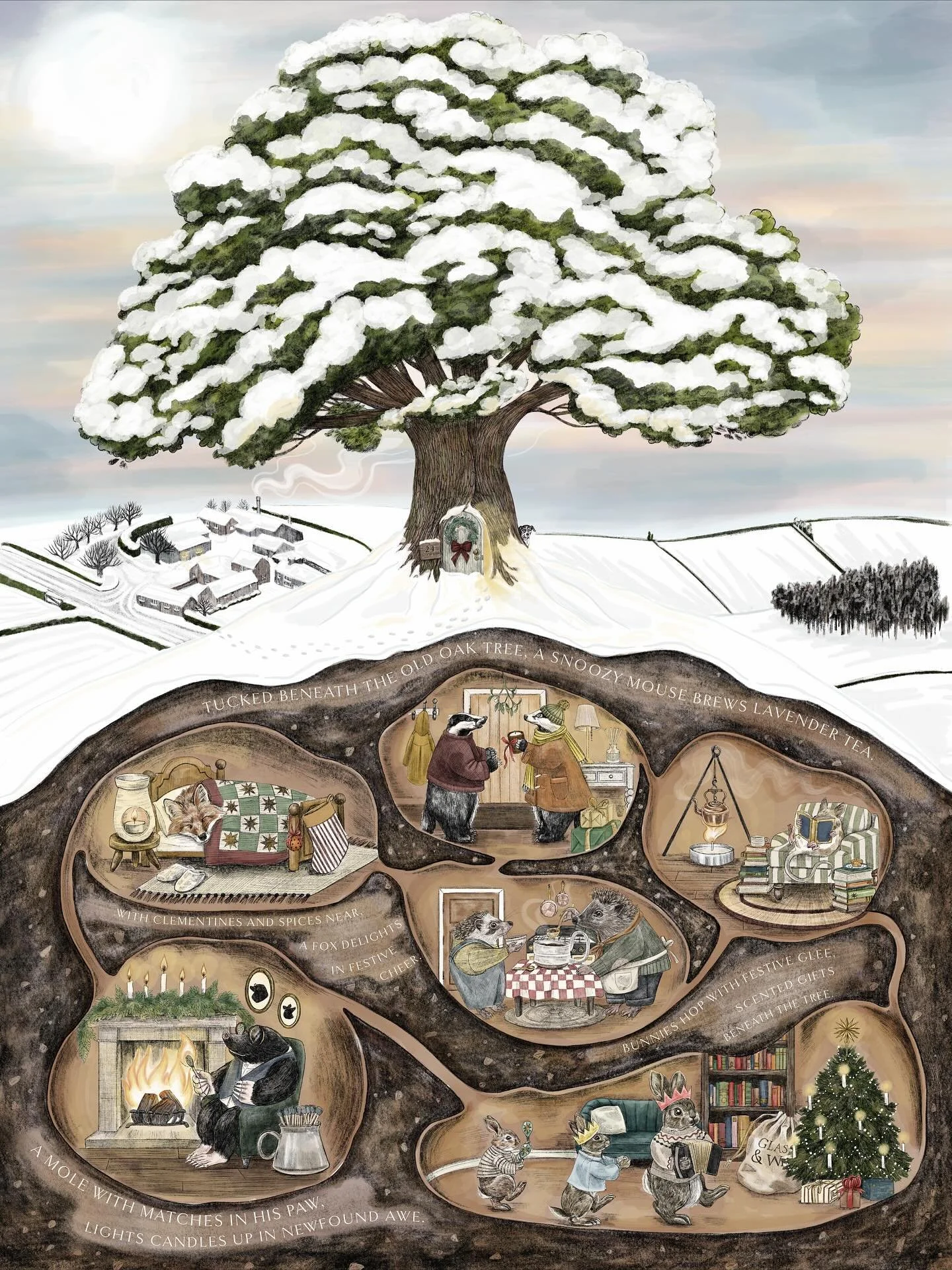 Well here we are, officially sharing my illustration design for @glassandwick wax melt advent calendar 2025 🐭✨ 

I can&rsquo;t believe it&rsquo;s taken me so long to share this on my own grid, but honestly I was so blown away and touched by all the 