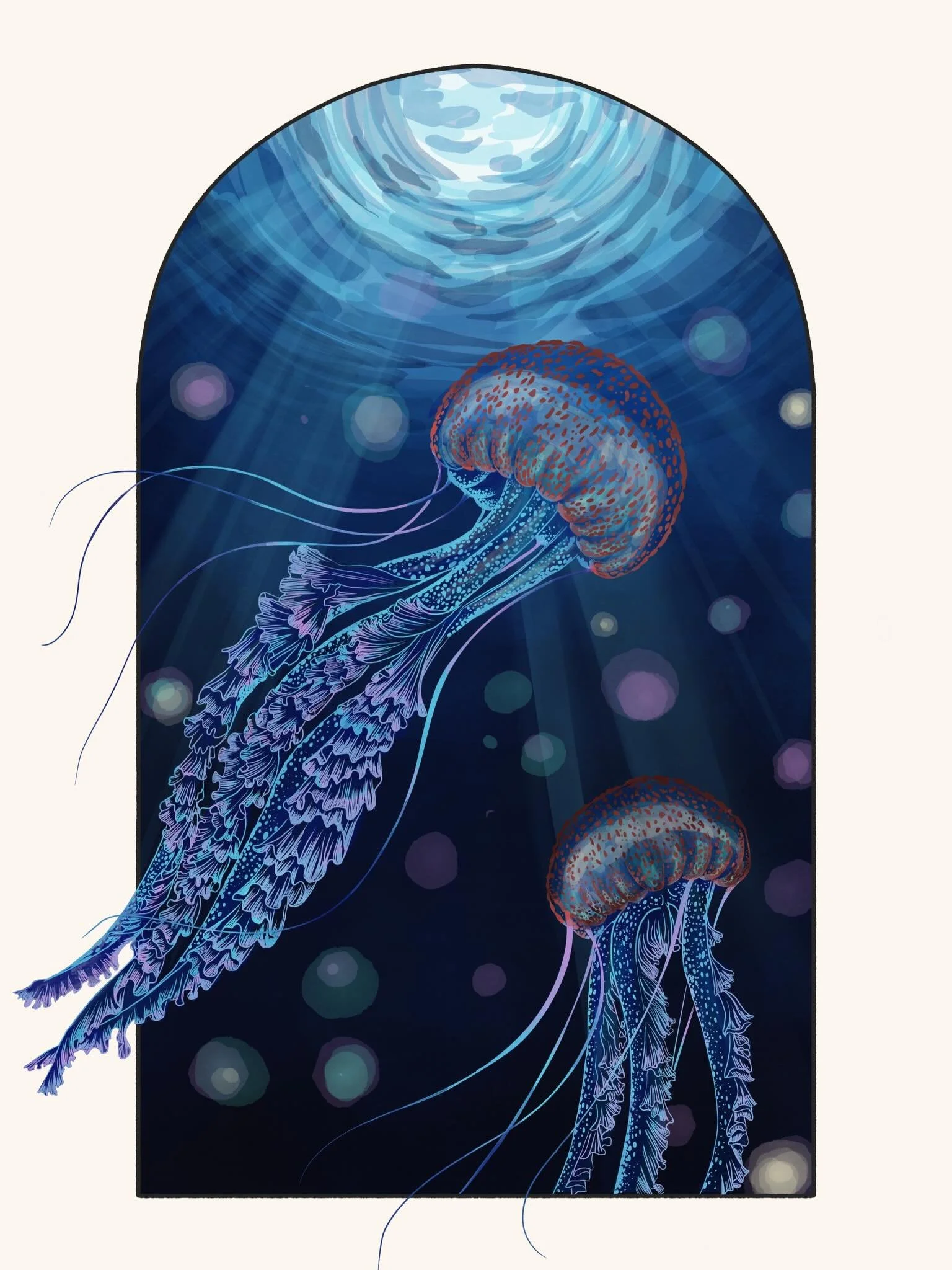 🪼✨Oceans Glowing✨🪼

Prompt 4 of the @ourplanetweek drawing challenge celebrates the Mauve Stinger jellyfish. This beautiful creature creates its own bioluminescence and glows brightly at night when disturbed. Although a rare sight to see here in th