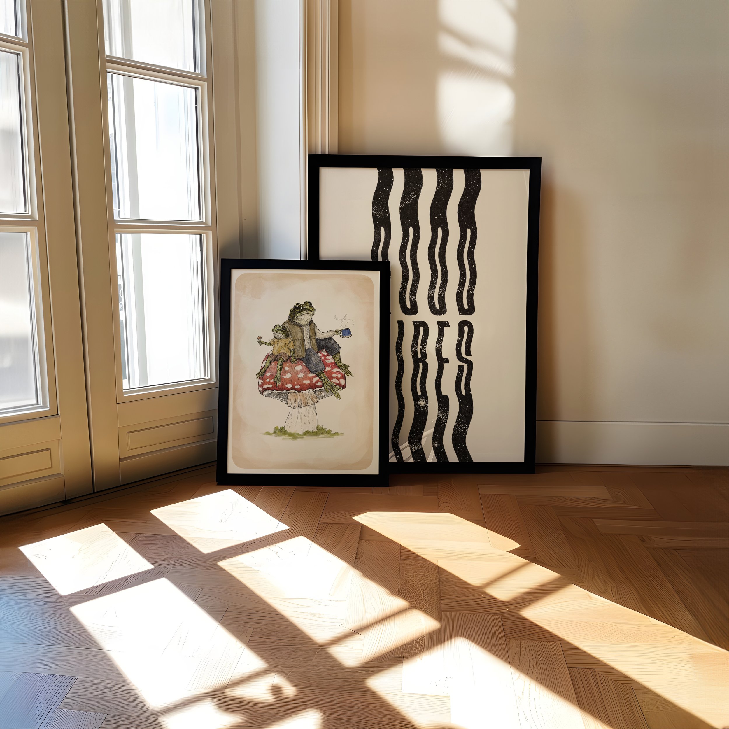 Framed Frog Friends a4 and good vibes a3.jpg