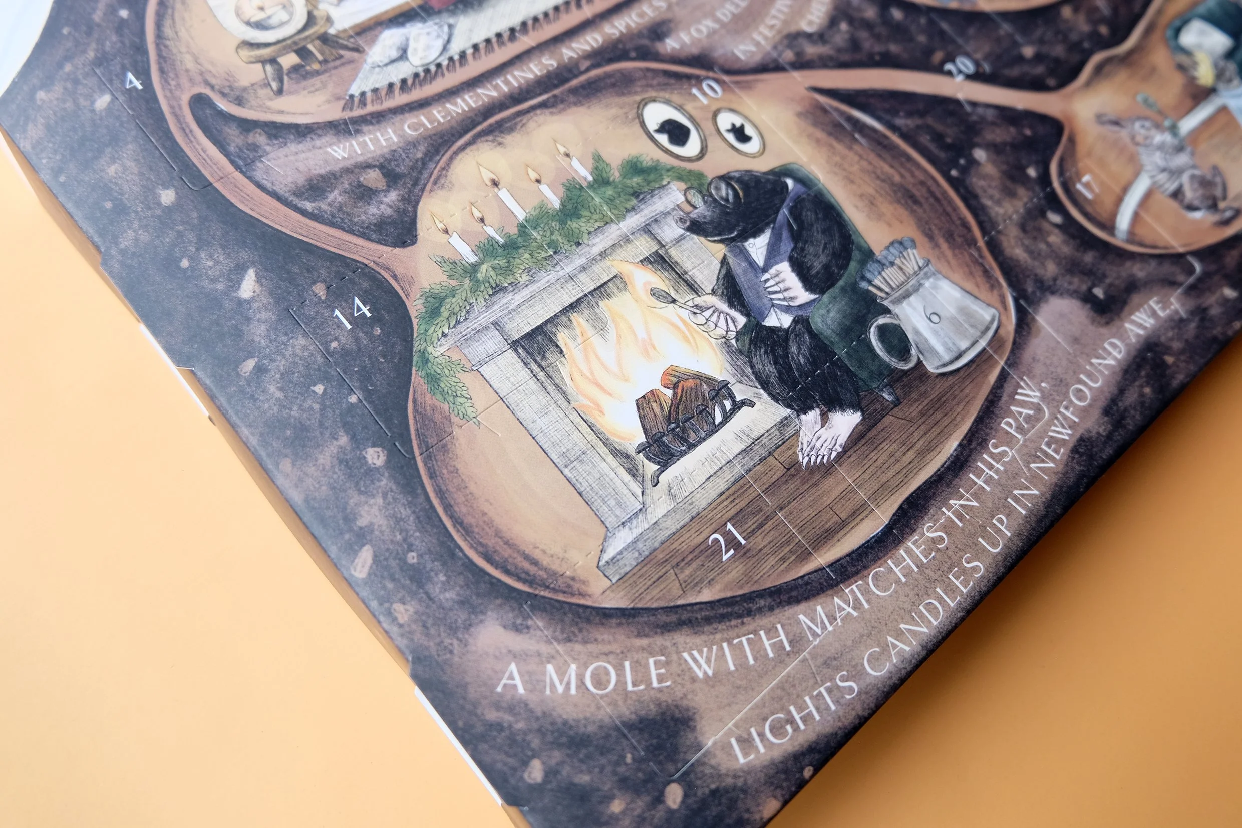 Close up detail of the illustrated mole.