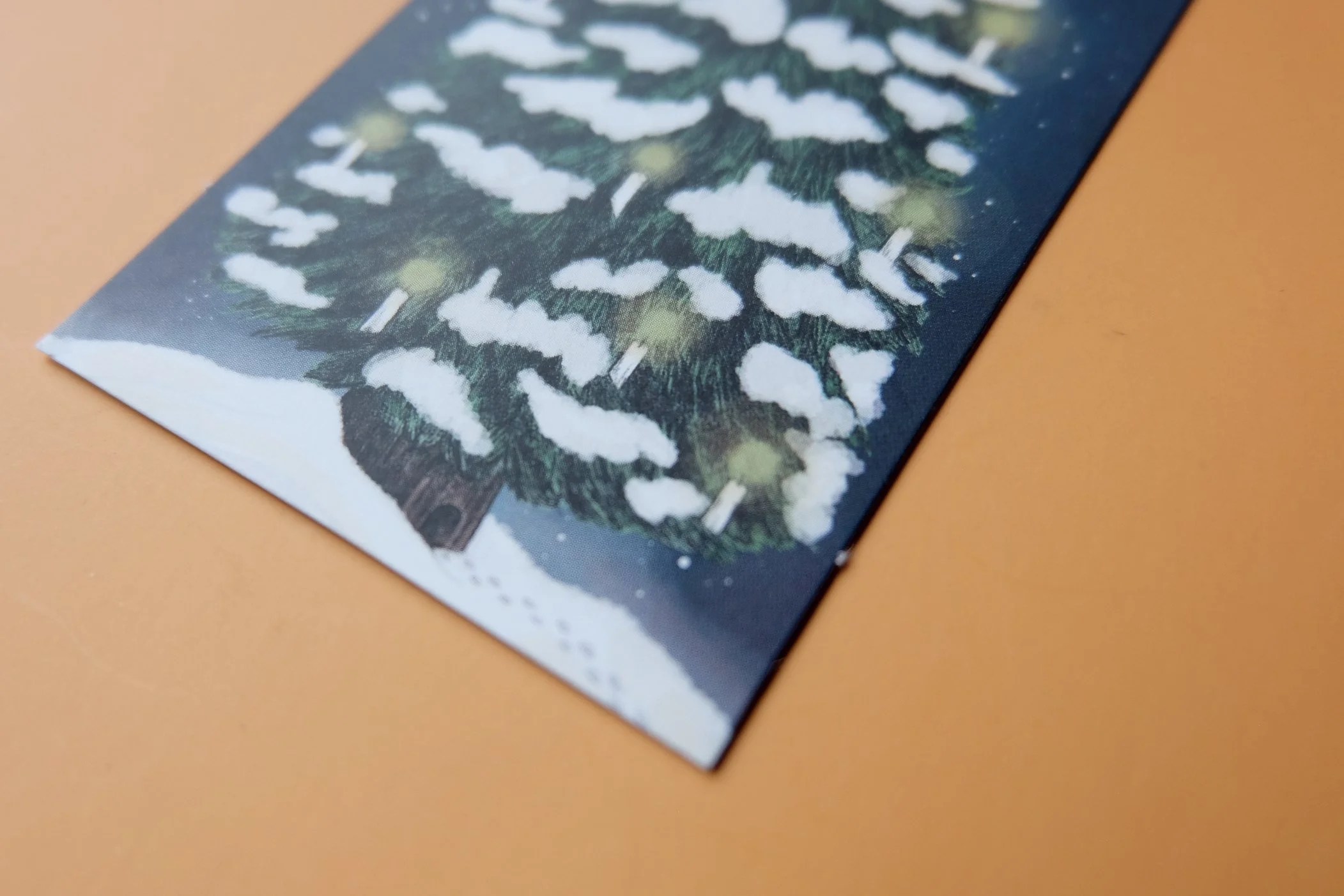 Close up of the bookmark included with each calendar