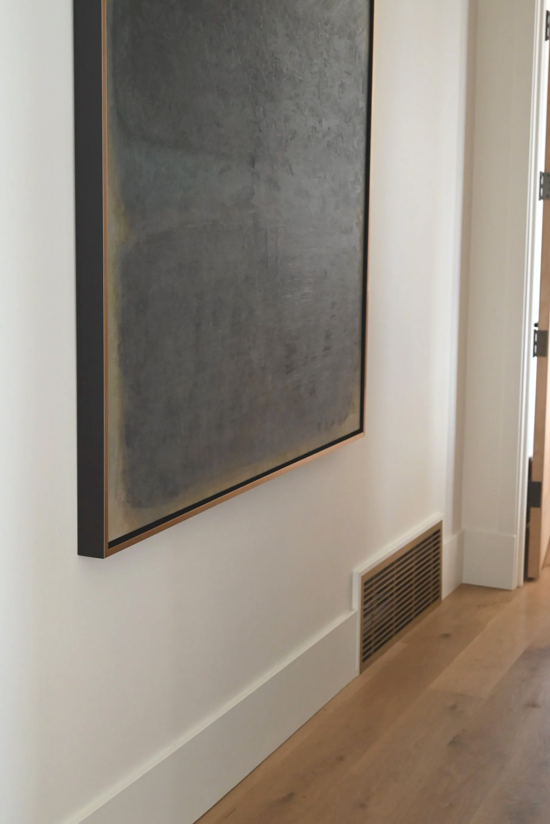 Oversized return air vent made from steel and powder coated to make a beautiful air return. 