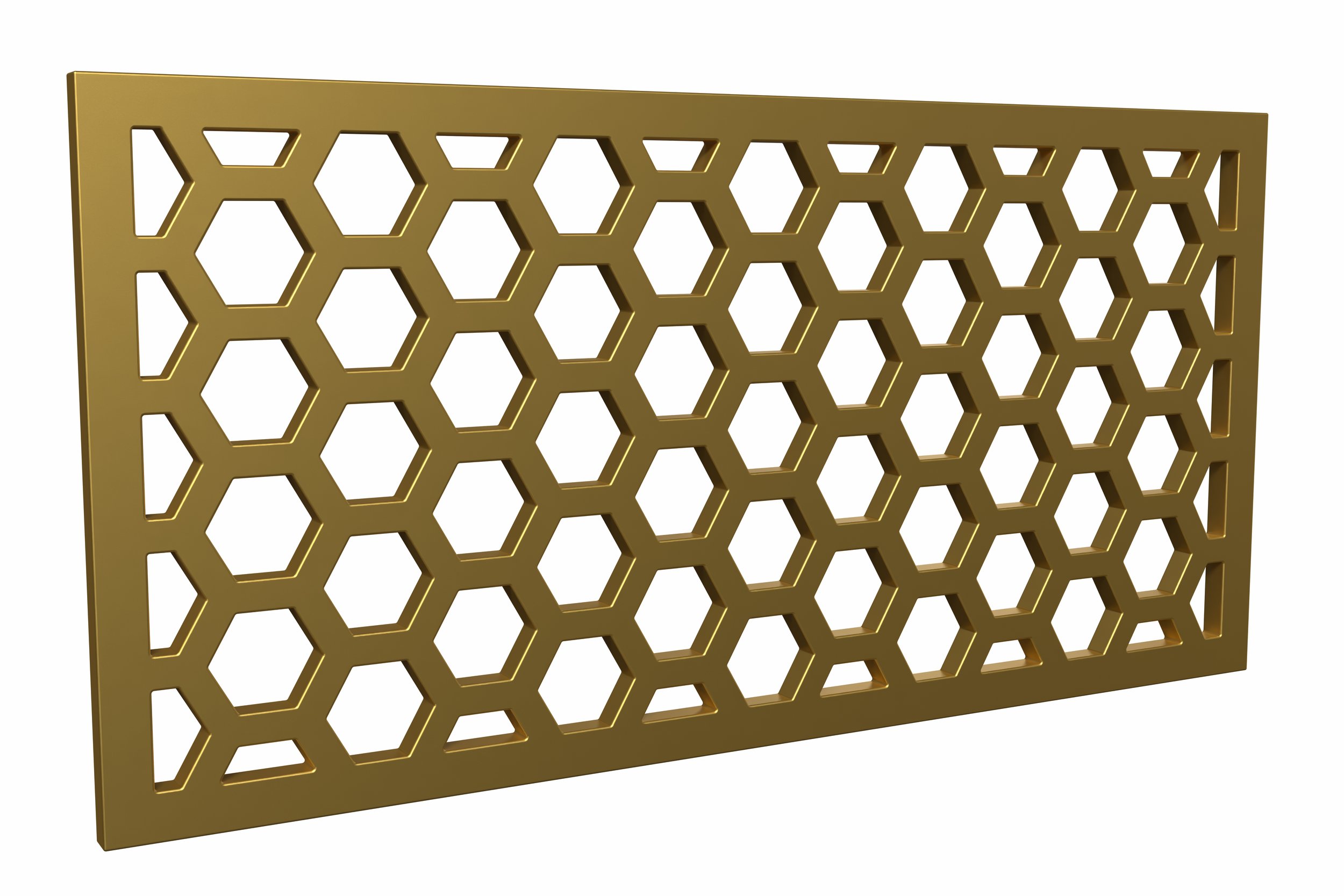 Vintage Gold honeycomb metal floor grate, metal floor register, flush mount floor vent, flush mount metal floor register