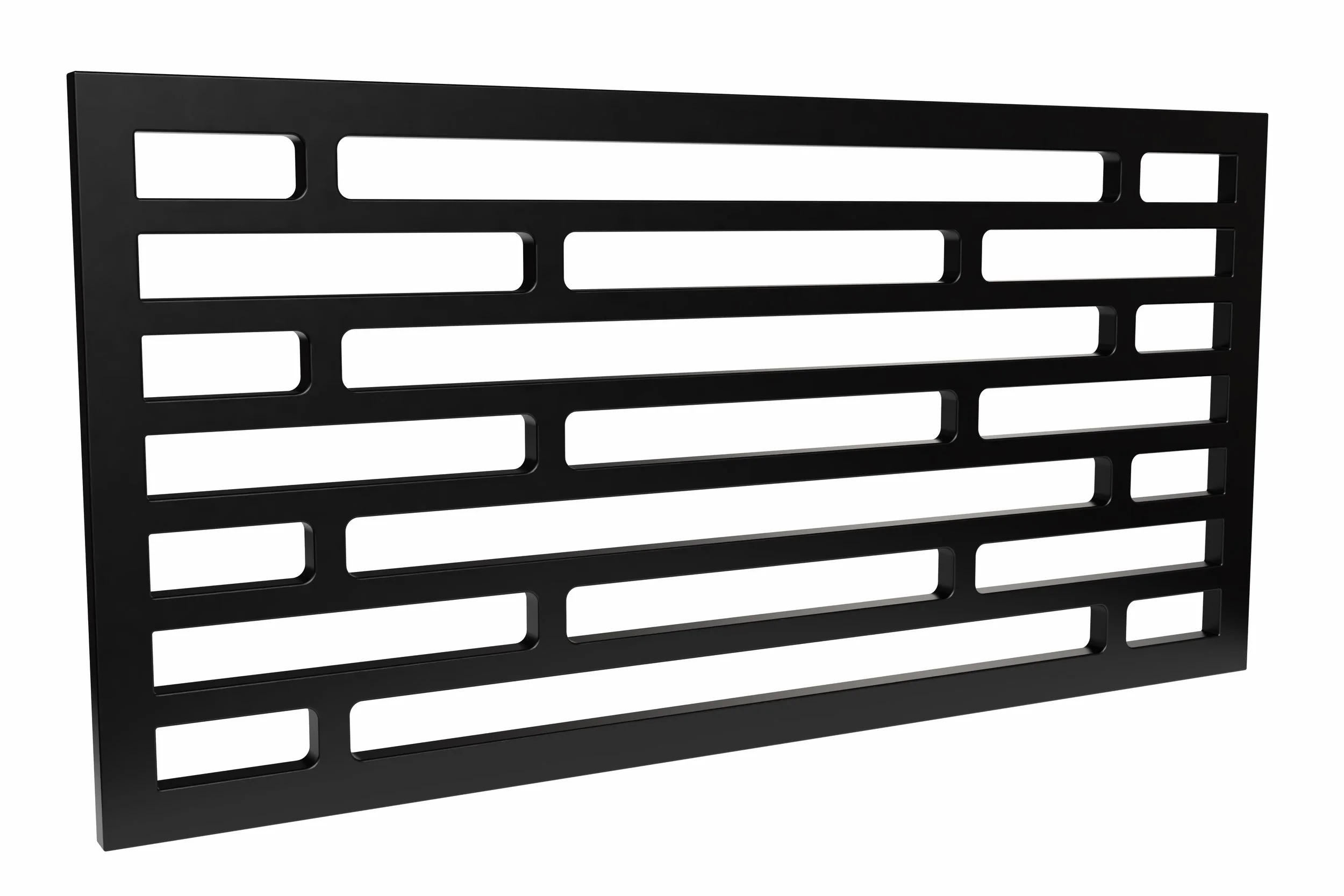 METAL VENT, METAL GRATE, FLUSH MOUNT VENT, STRAIGHT COLLECTION, STRAIGHT GLOSS BLACK METAL VENT COVER