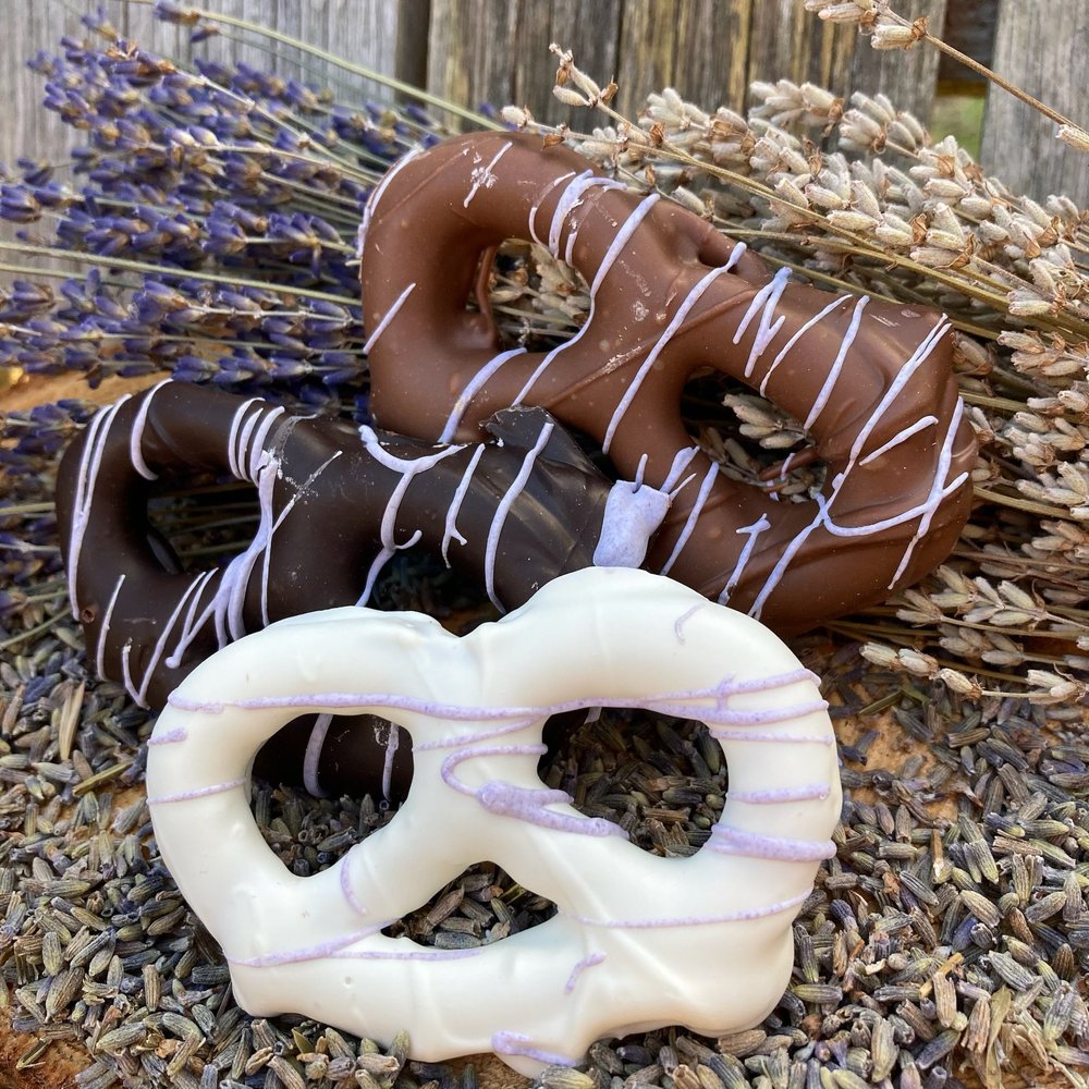 Chatham Candy Manor Lavender Chocolate Pretzels — Cape Cod