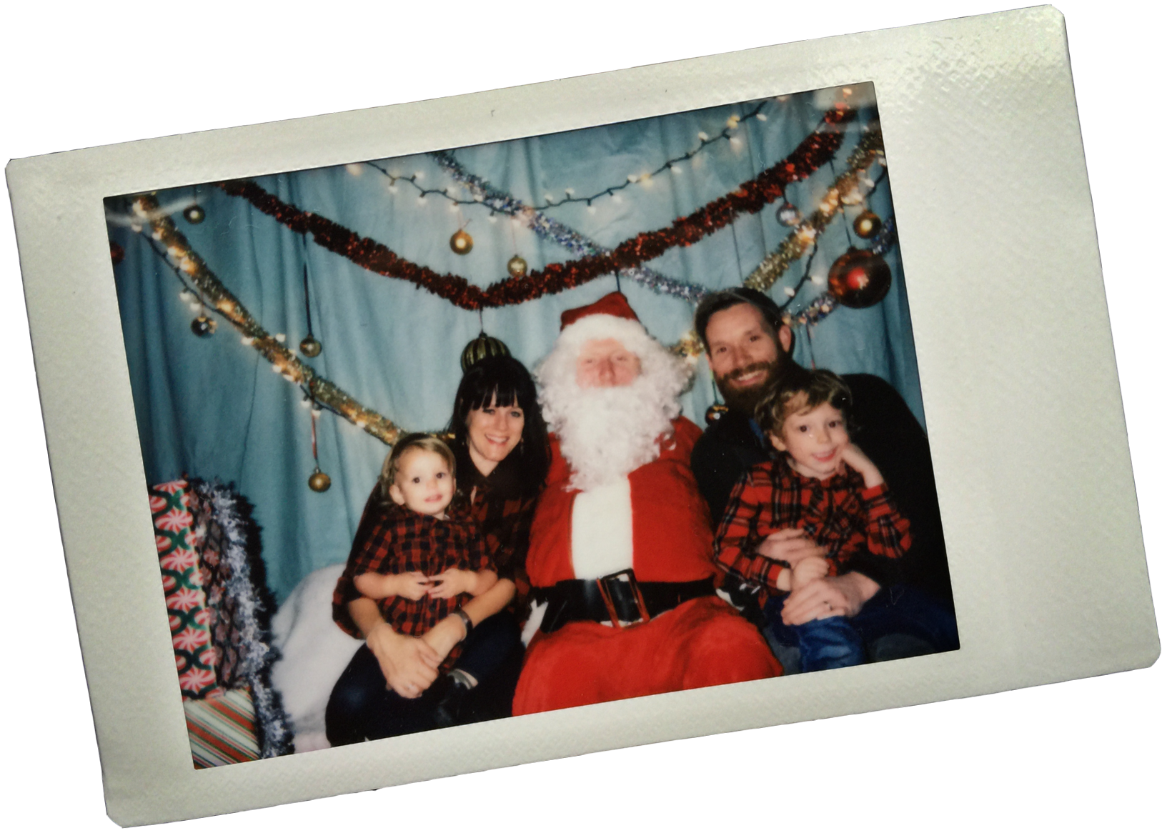 santa and family
