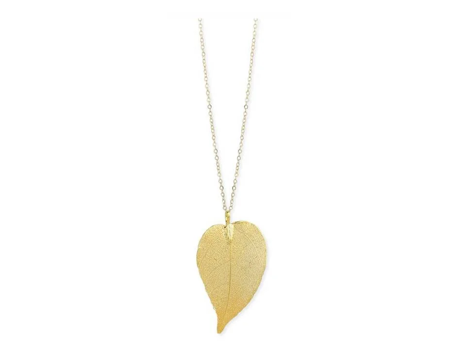 Gold Dipped Genuine Leaf Necklace .jpg