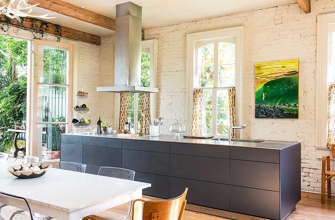 A kitchen island by Bulthaup provides tons of counter space and storage. “I can’t even tell you how miraculous it is.”