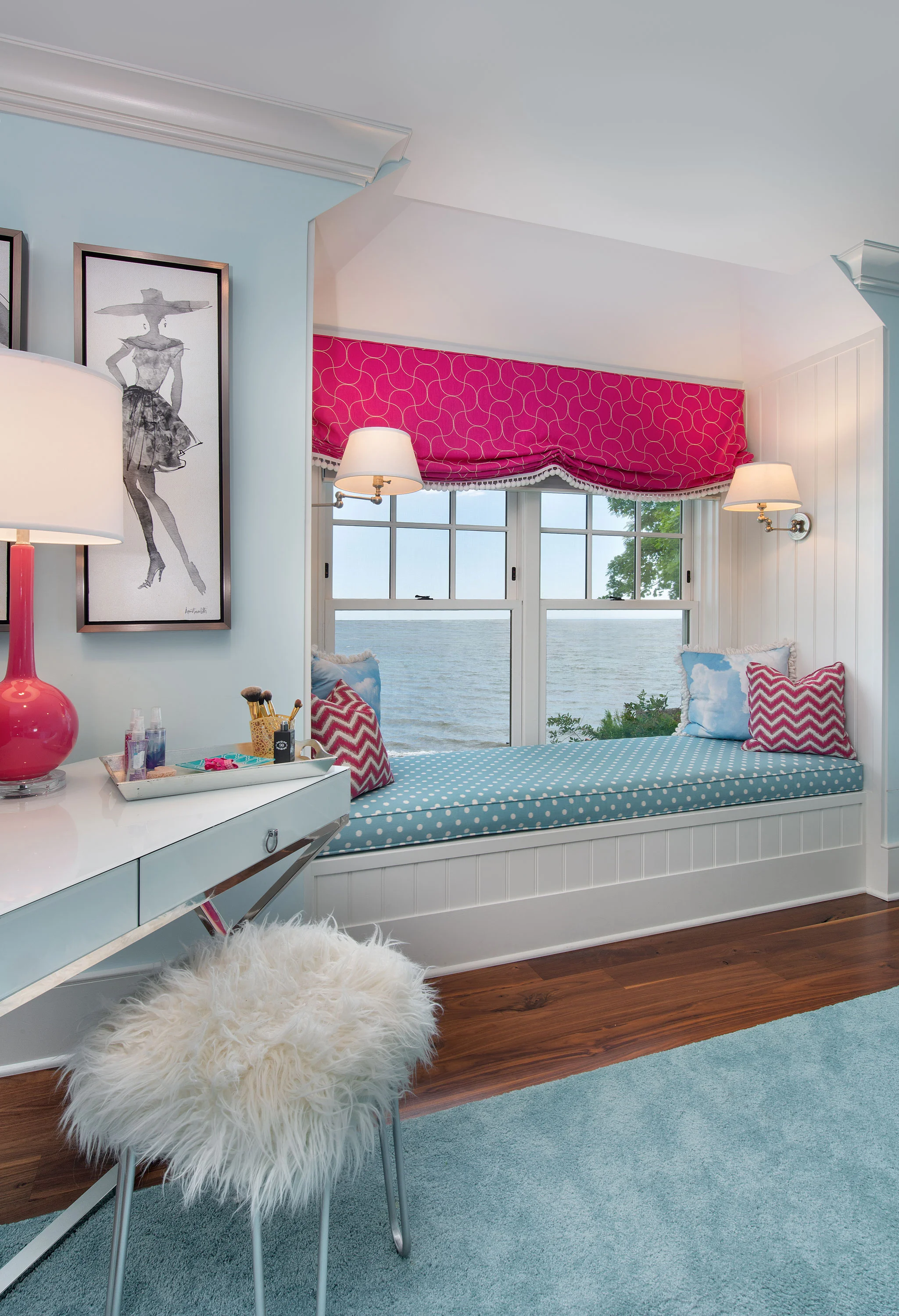 Aqua and Pink