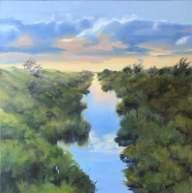 Herring Creek Looking West Oil 20x20 $900