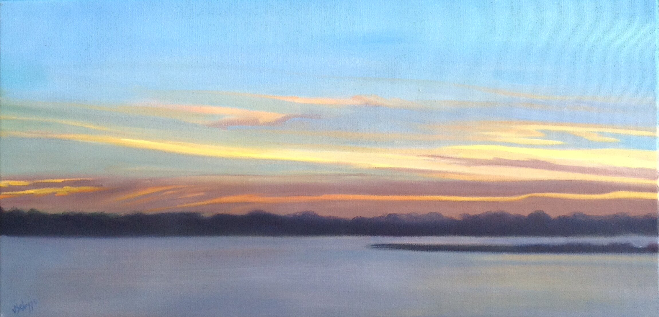 Last Light at Bend in the Road  10x20 Oil $650