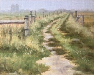 Katama Farm Road OIL 8x10 $375