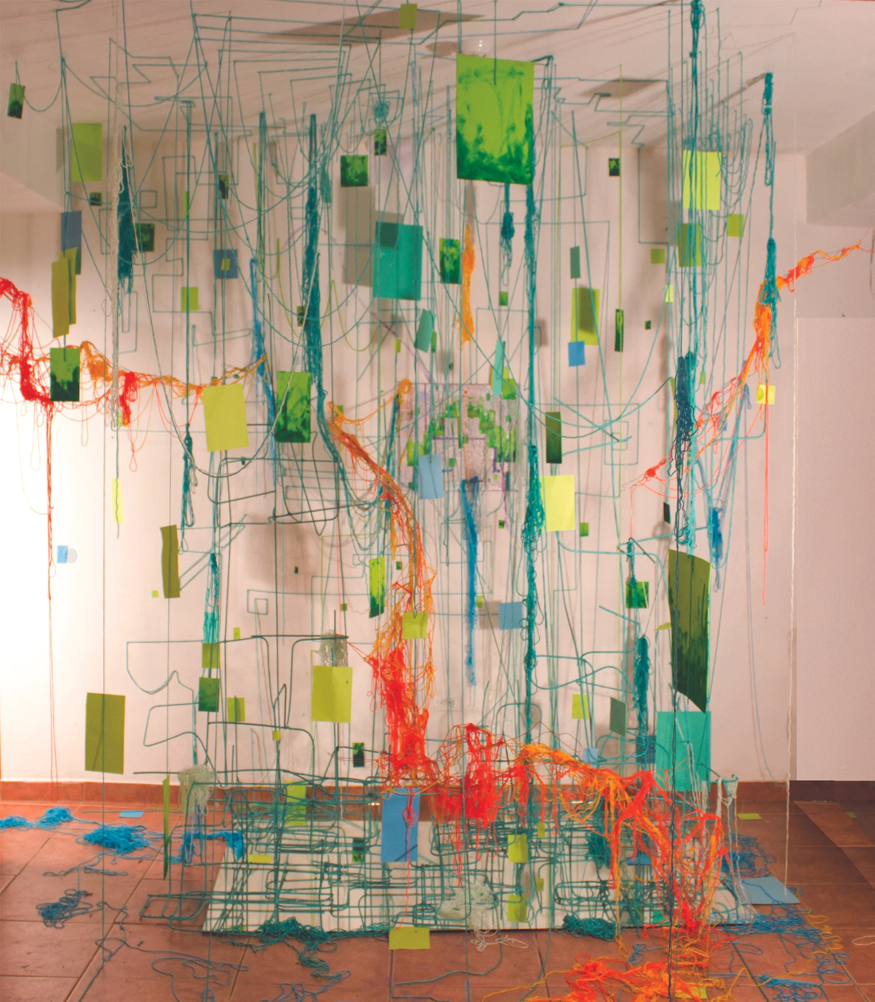 Choices (2014) Metal, mirrors, yarn, acrylic, wire, foam, glue and paper Dimensions variable