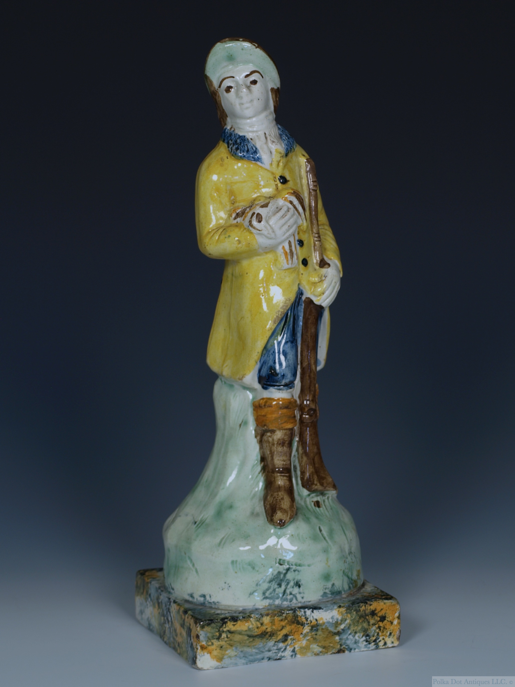 Staffordshire Pratt Ware Figure of a Sportsman, c.1790, 10½“.