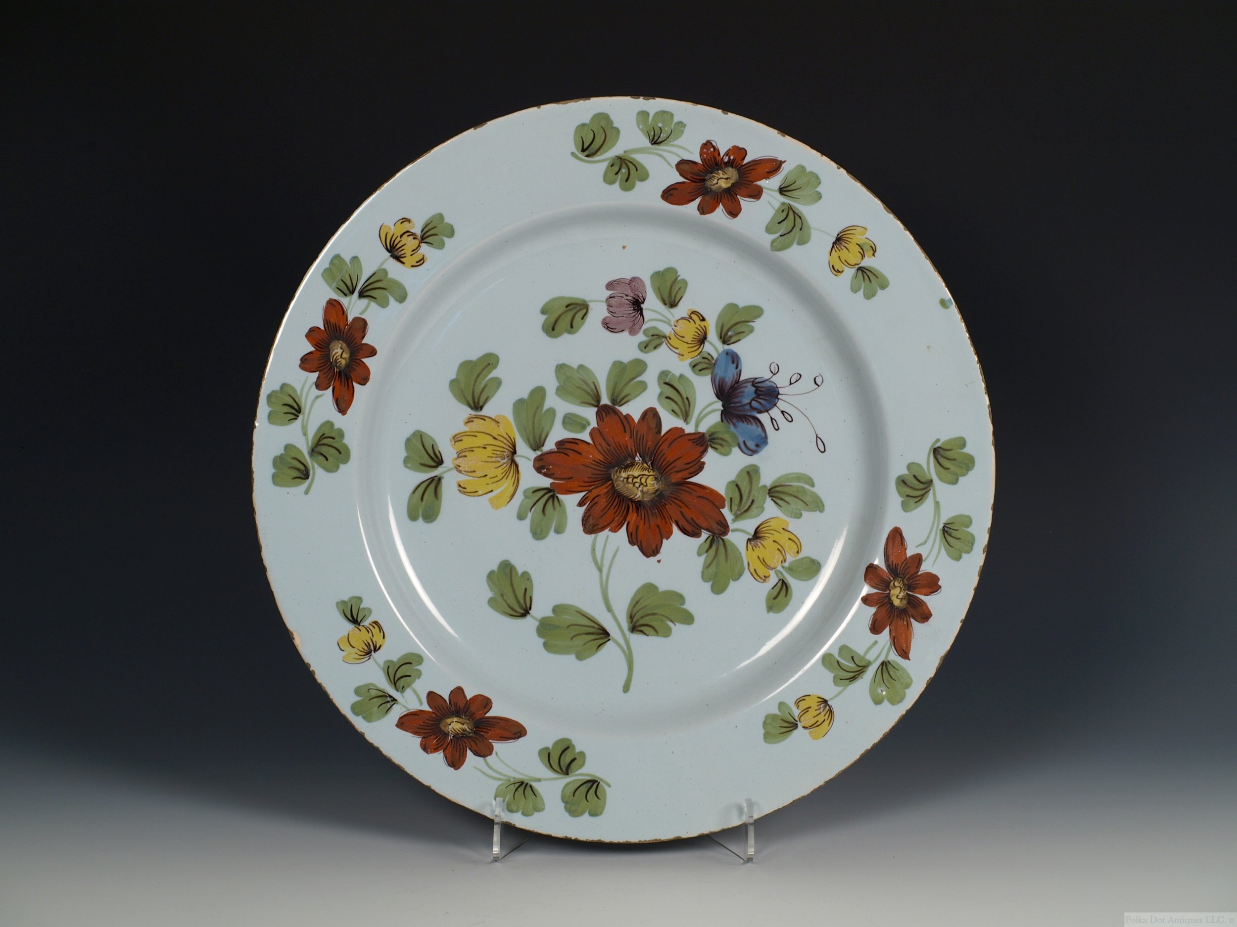 Liverpool Delftware ‘Fazackerly’ Charger, c.1760, 13¼" diamond.