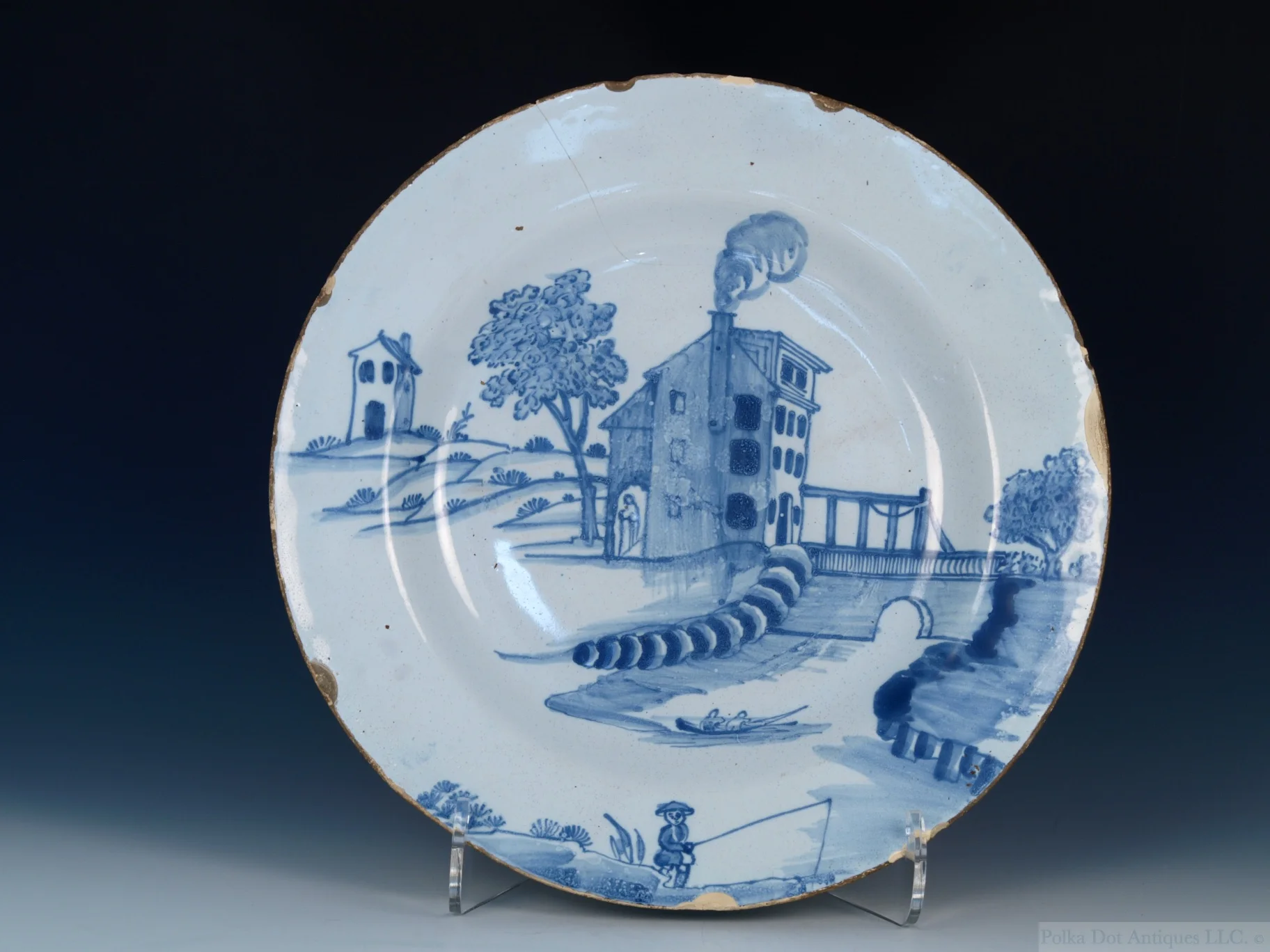 English Delftware Charger, 1750/70, 12¼“.